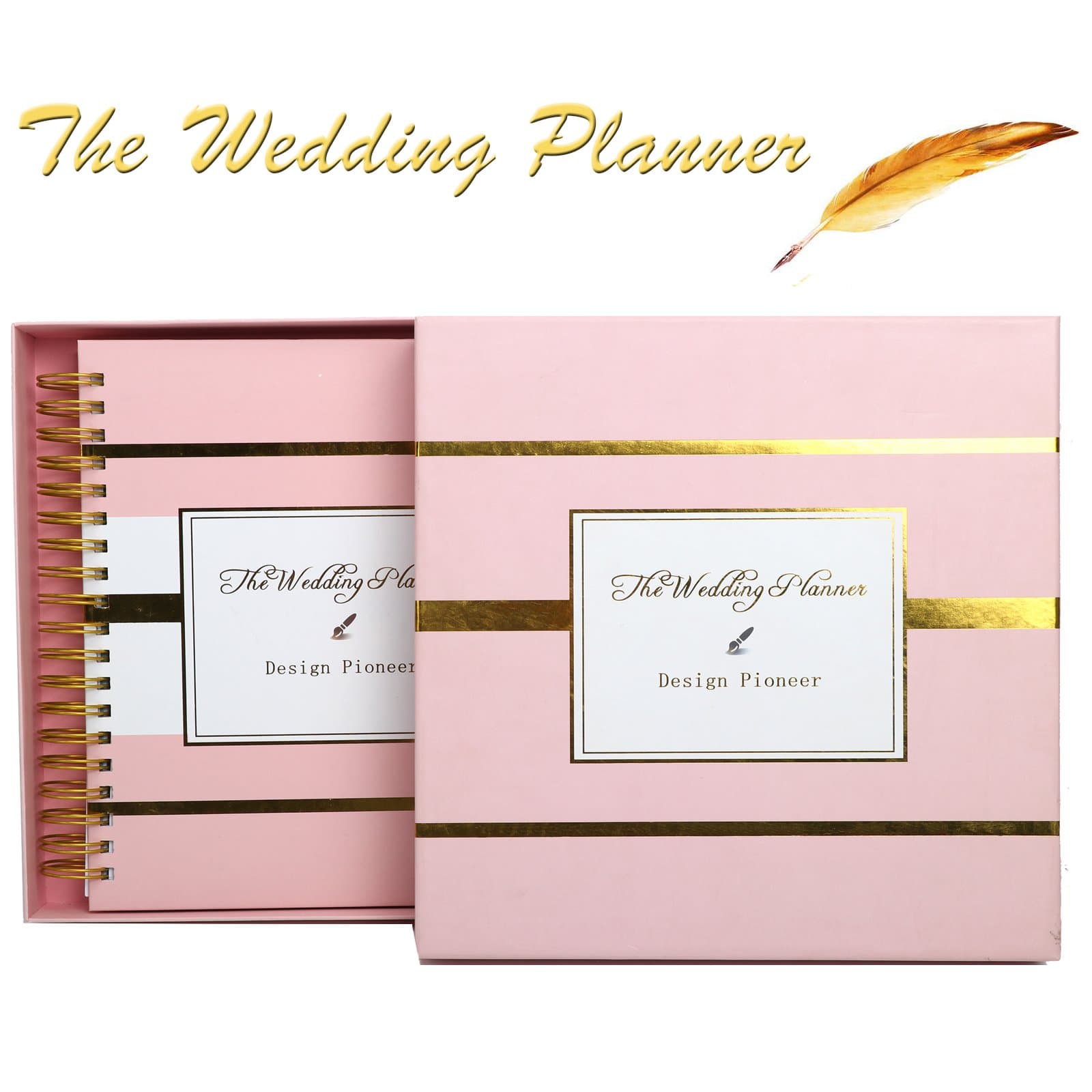 Pink Wedding Planner Book for Wedding Schedule Organize Diary Unique Hardcover Notebook Keepsake Engagement Gift