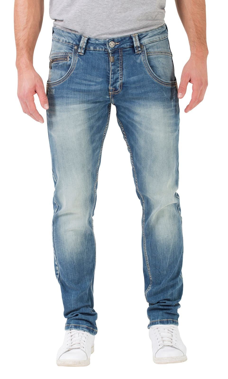 Timezone Men's Regular Harold Rough Straight Jeans, Blue, 30