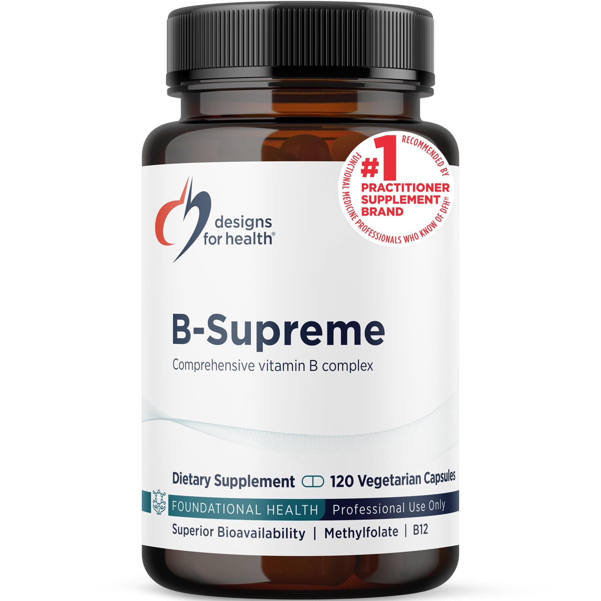 Methylated Vitamin B Complex - Vitamin B Supplements with B12 Vitamins, B1, B3, Niacin, B6, Folate & Biotin - Supports Metabolic and Heart Health, Mood & Energy* (120 Capsules)