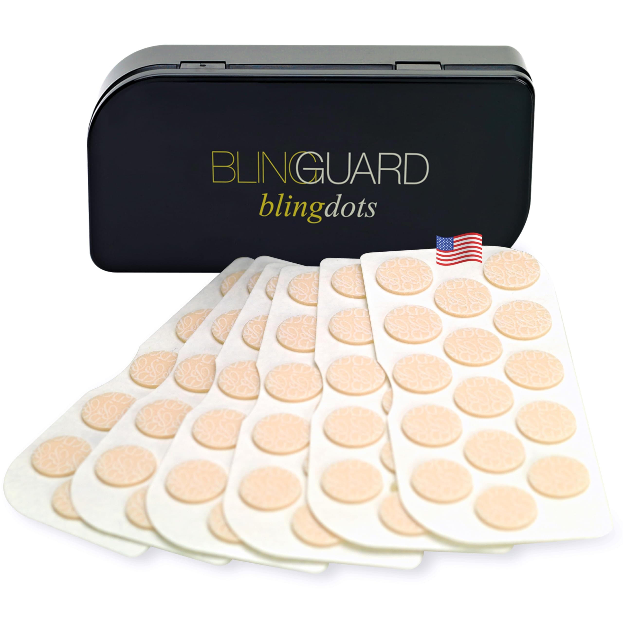 BlingGuard BlingDots - Made in USA - Earring Lobe Support & Stabilizer Discs for Drooping Earrings, Heavy Earring Lift, Pierced Lobe Relief