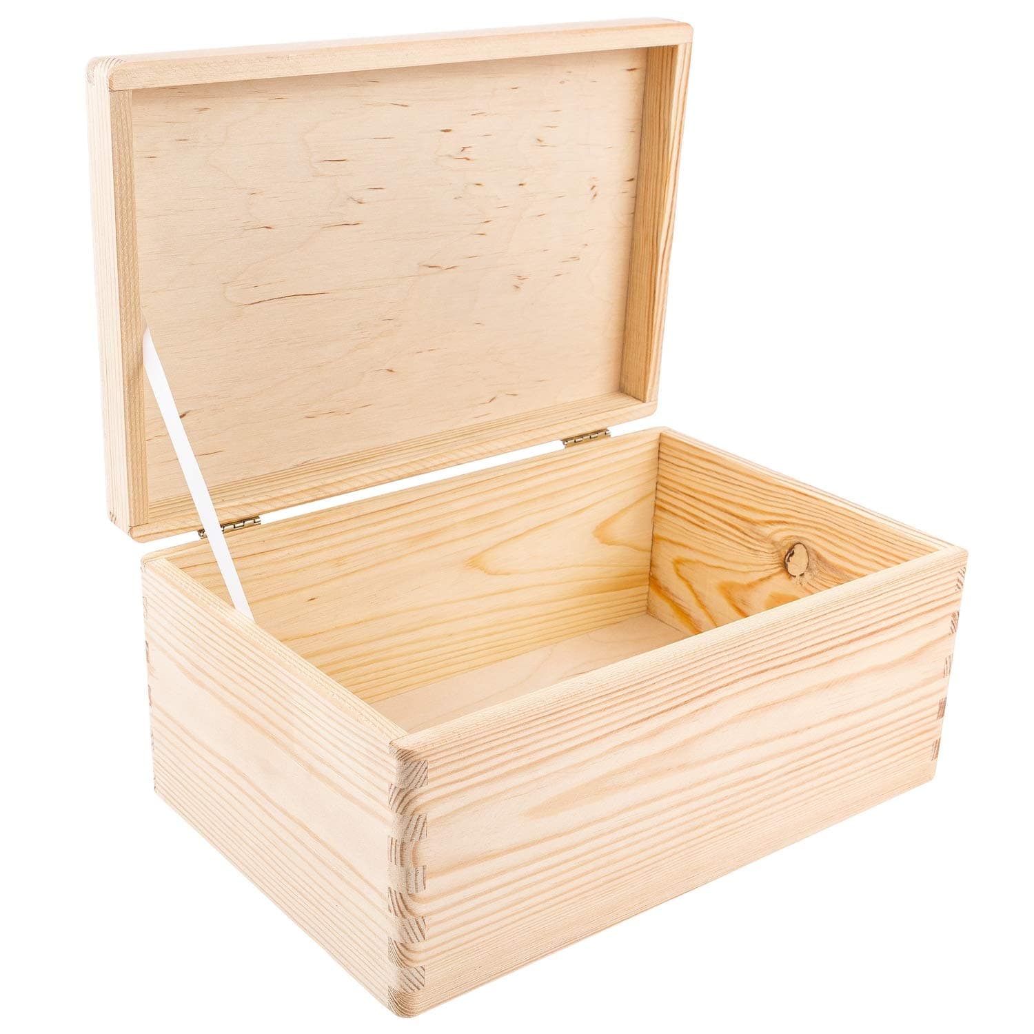 (Beige) - Creative Deco Large Wooden Box Storage Keepsake Wood Plain 30 x 20 x 14 cm without Handles with Lid Unpainted Chest to Decorate Perfect for Documents, Valuables, Toys & Tools
