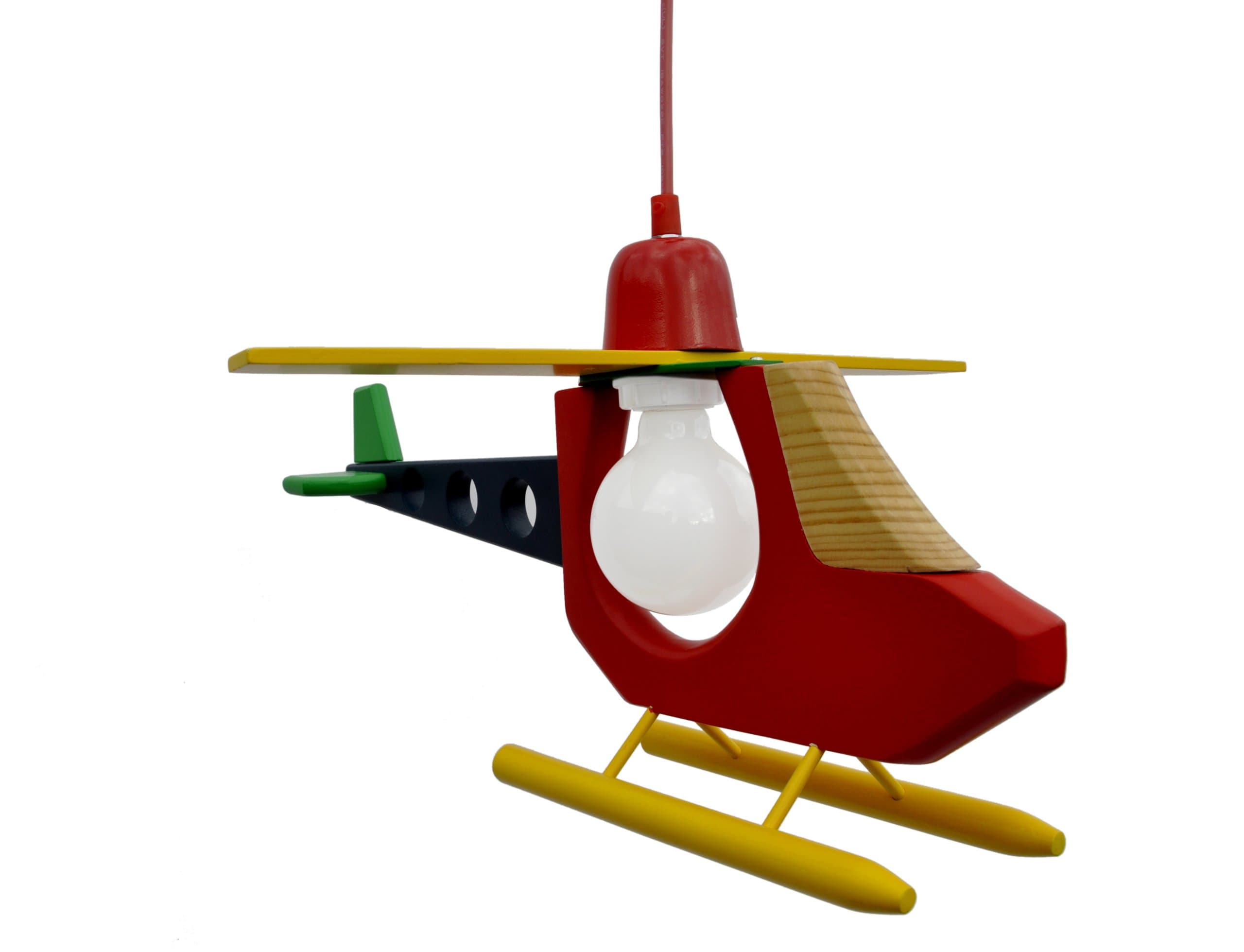 Kids 19” Helicopter Pendant Lamp, Multi-colored Ceiling Light