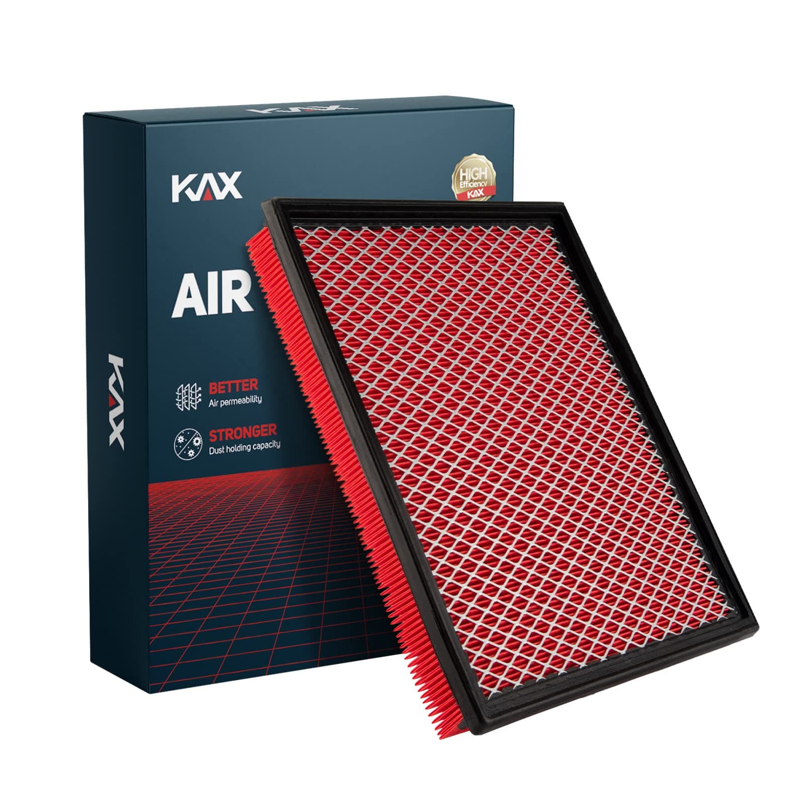 KAX Premium Engine Air Filter, CA7440 Replacement for Frontier, Armada, NV1500-NV3500, Pathfinder, Pathfinder Armada, Xterra, Titan, QX56, Equator, Grand Cherokee, Grand Wagoneer