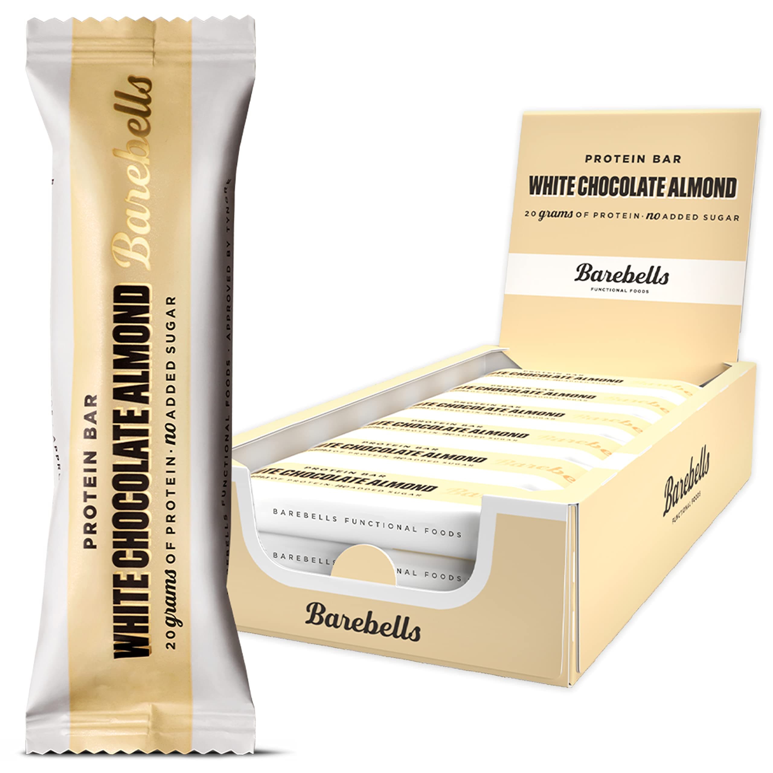 Protein Bars – Healthy Snacks, Protein Snacks for Breakfast, Sugar Free Chocolate, Low Carb – 12 x 55g (White Chocolate Almond)