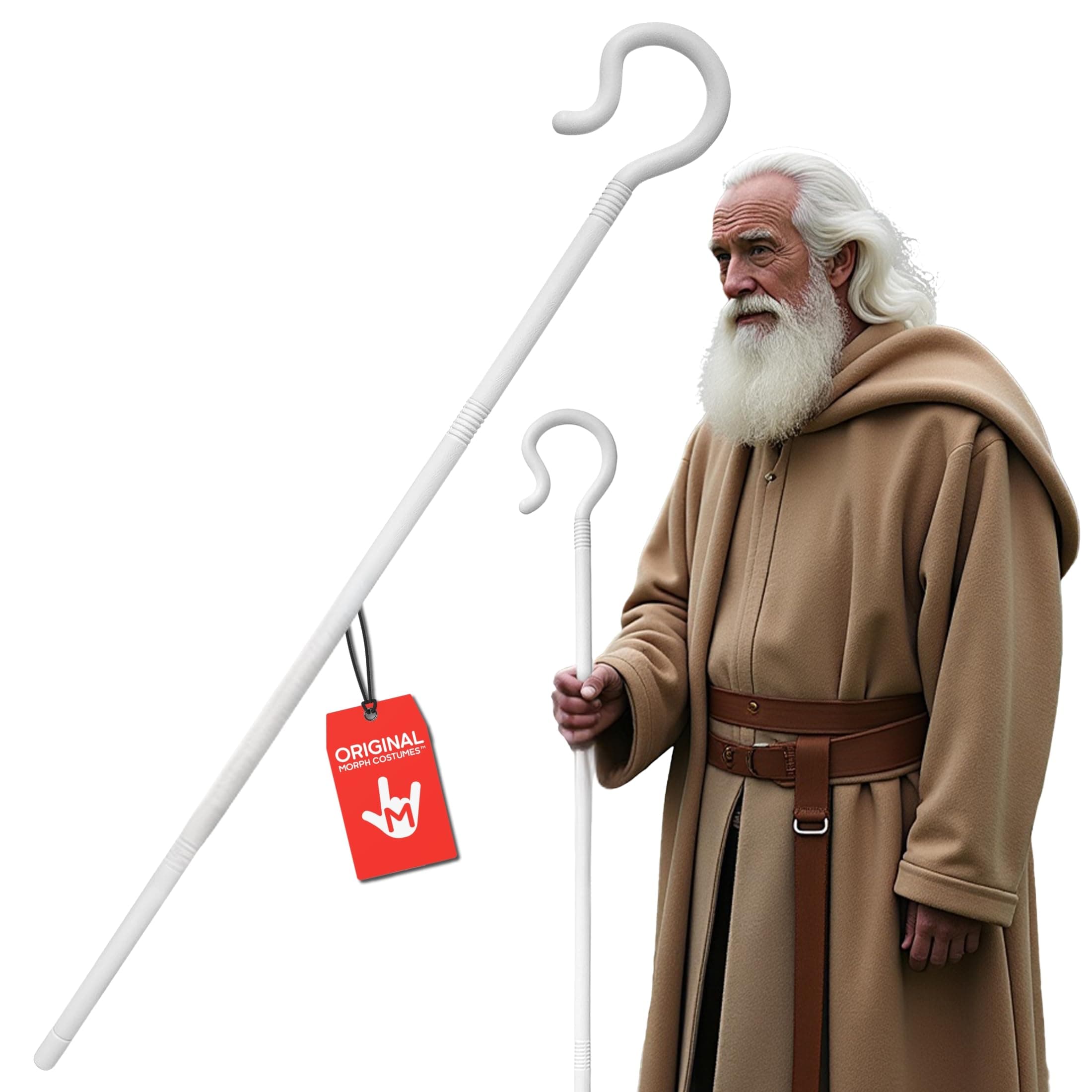 Nicky Bigs Noveltied Plastic Shepherds Hook Prop Staff Cane Walking Stick - Nativity Play Costume Accessory, 59"