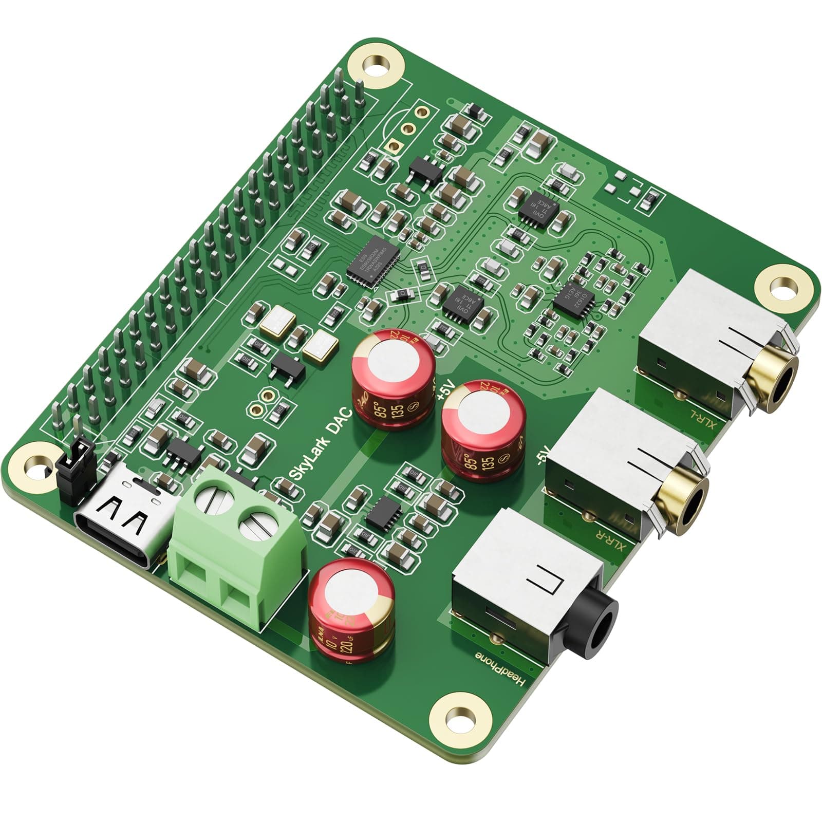 Raspberry Pi HiFi DAC Pro Hat ES9038Q2M Audio Card PCM DSD Lossless High Resolution Digital-to-Analog Converter Adapter for Raspberry Pi 4 3B+ 3B Zero w Zero