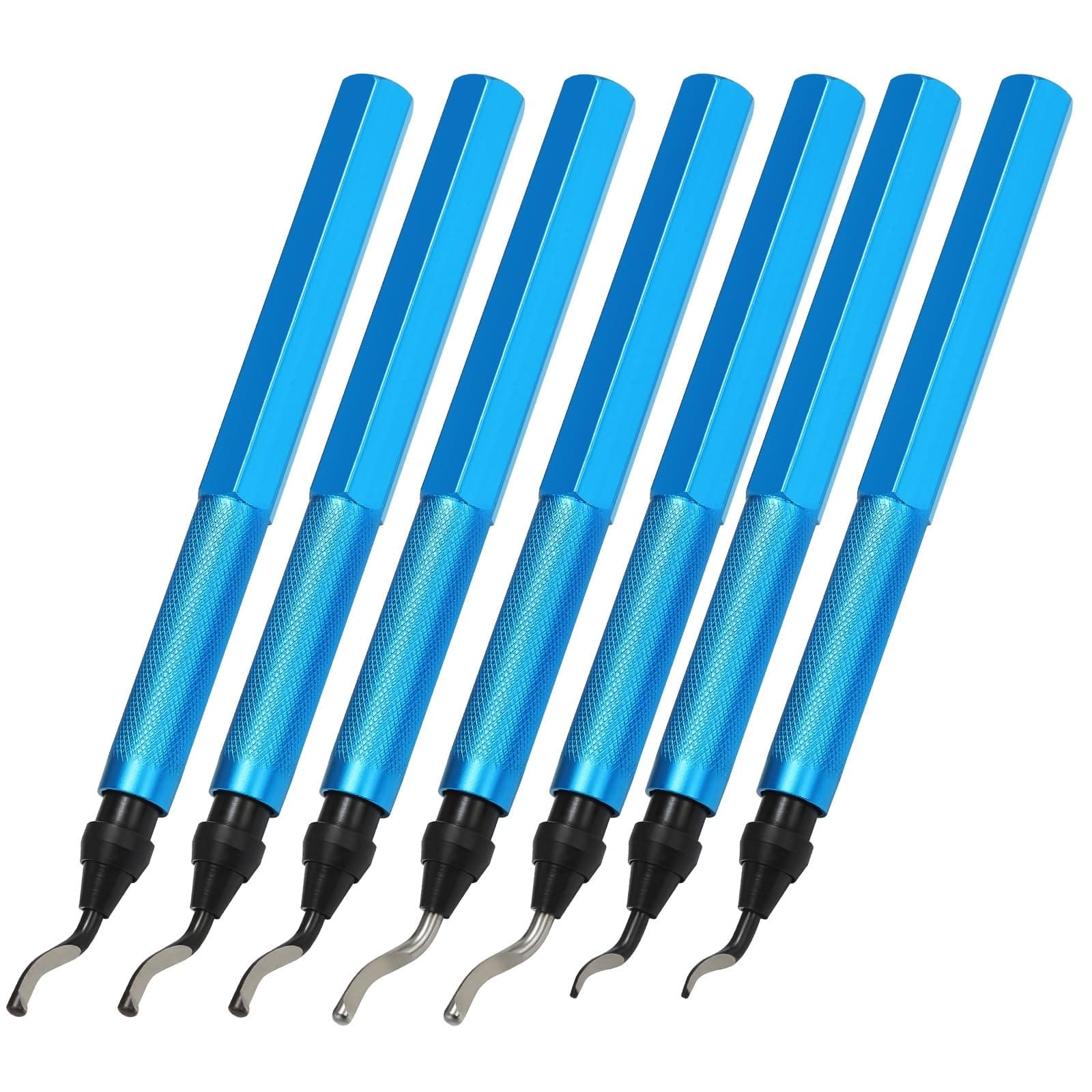 VASTOOLS Deburring Tools,7pc,High Grade Swivel Blades,Metal Handle Deburr Tool for Metal, Resin, PVC Pipes, Copper, Plastic and 3D Printed,Hole Internal Chamfer Tool Removing Burr