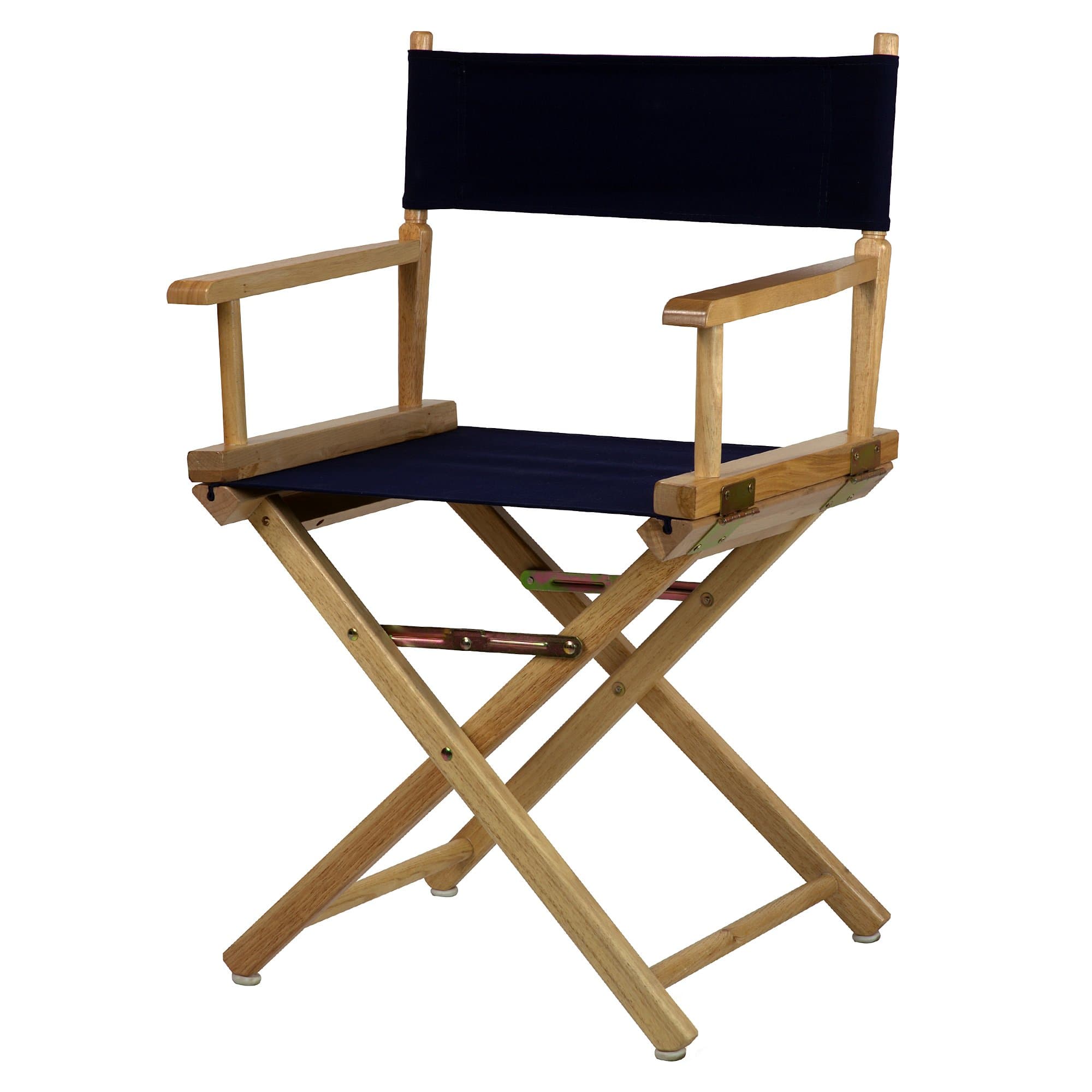 Casual Home 18" Classic Height Directors-Chairs, Natural Frame/Navy Blue Canvas