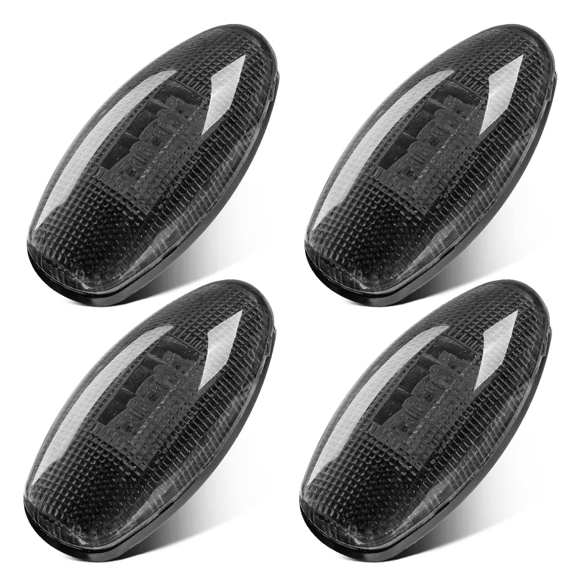 Partsam Dually LED Fender Bed Side Marker Lights Set Smoke Lens Replacement For Silverado and Sierra 1999-2013 Dually 2500 3500 HD Dual Wheeler Trucks (2 x Amber, 2 x Red)