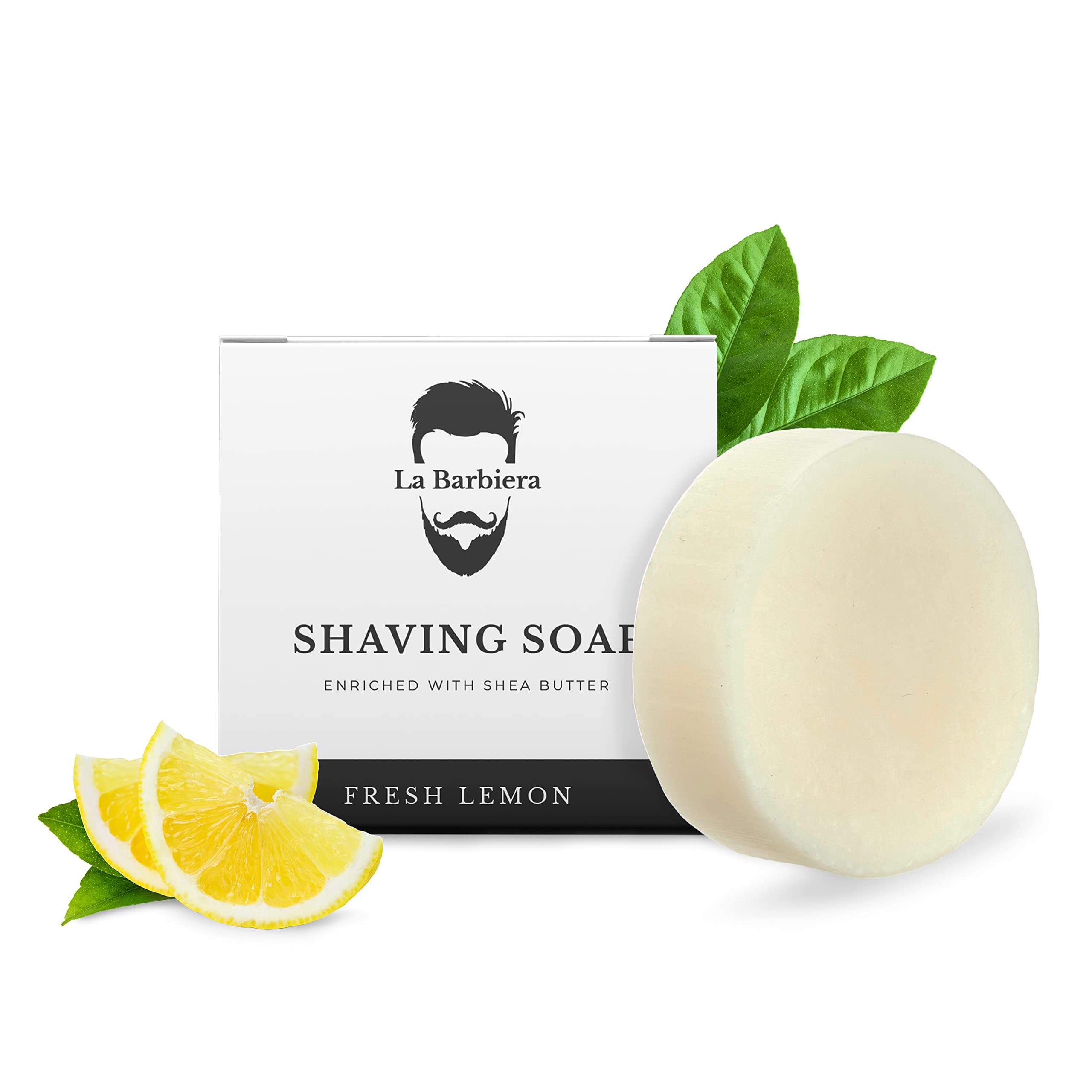 Solid Shaving Soap | 60g Refill Puck | Vegan and Plastic Free (Fresh Lemon)