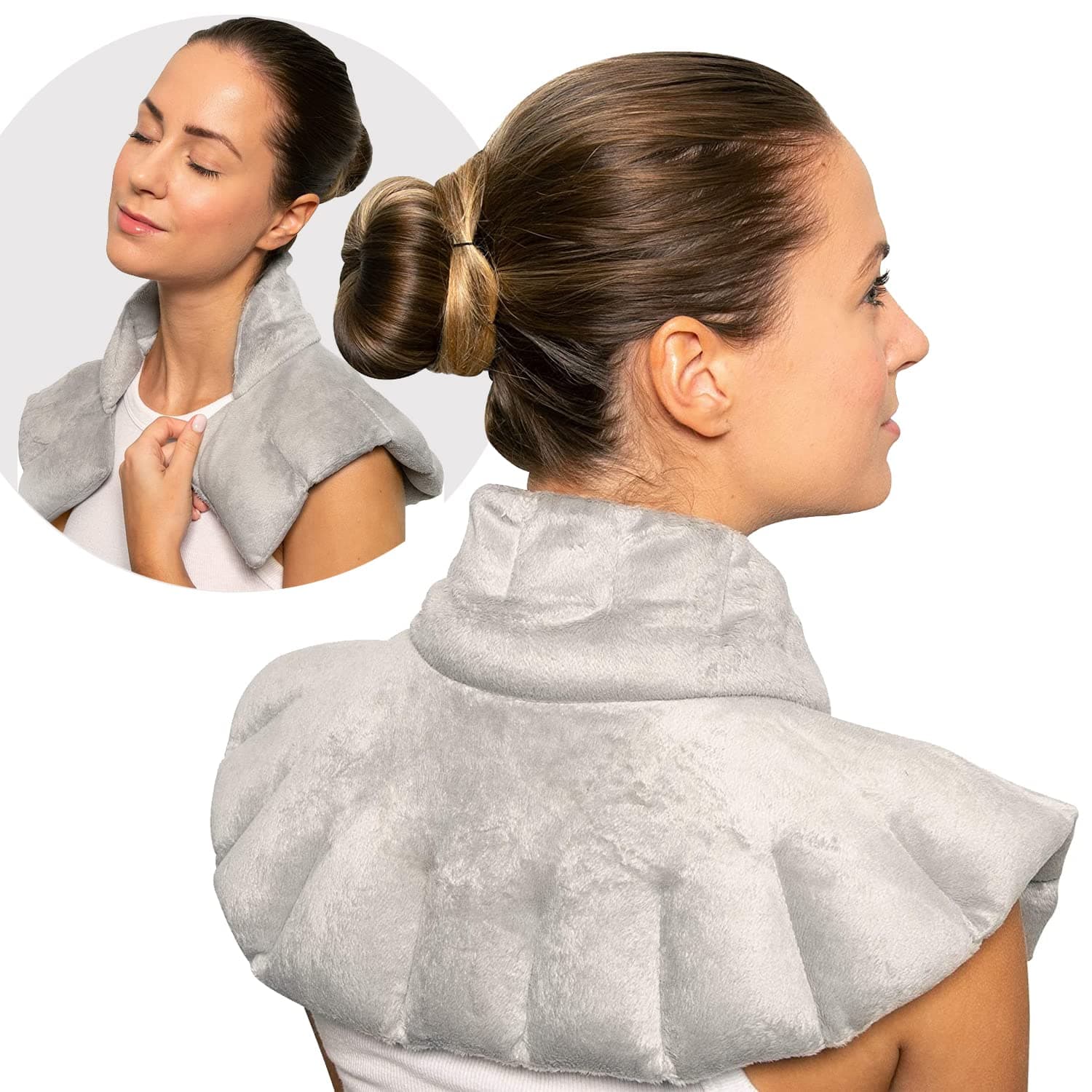 Bed Buddy Lavender Microwave Heading Pad for Back/Shoulder/Neck Pain Relief - Heated Neck Wrap and Shoulder Heating Pad, Lavender and Chamomile Aromatherapy