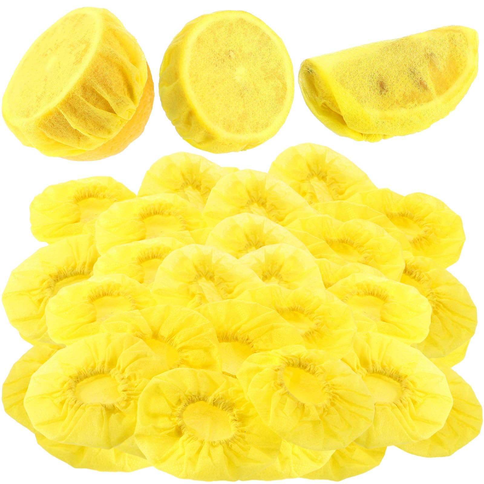 100 Pack Lemon Wedge Wraps Lemon Covers Nets for Squeezing for Seed Free Squeezing of Lemons Halves or Wedges Lemons Wedge Bag Covers, Yellow