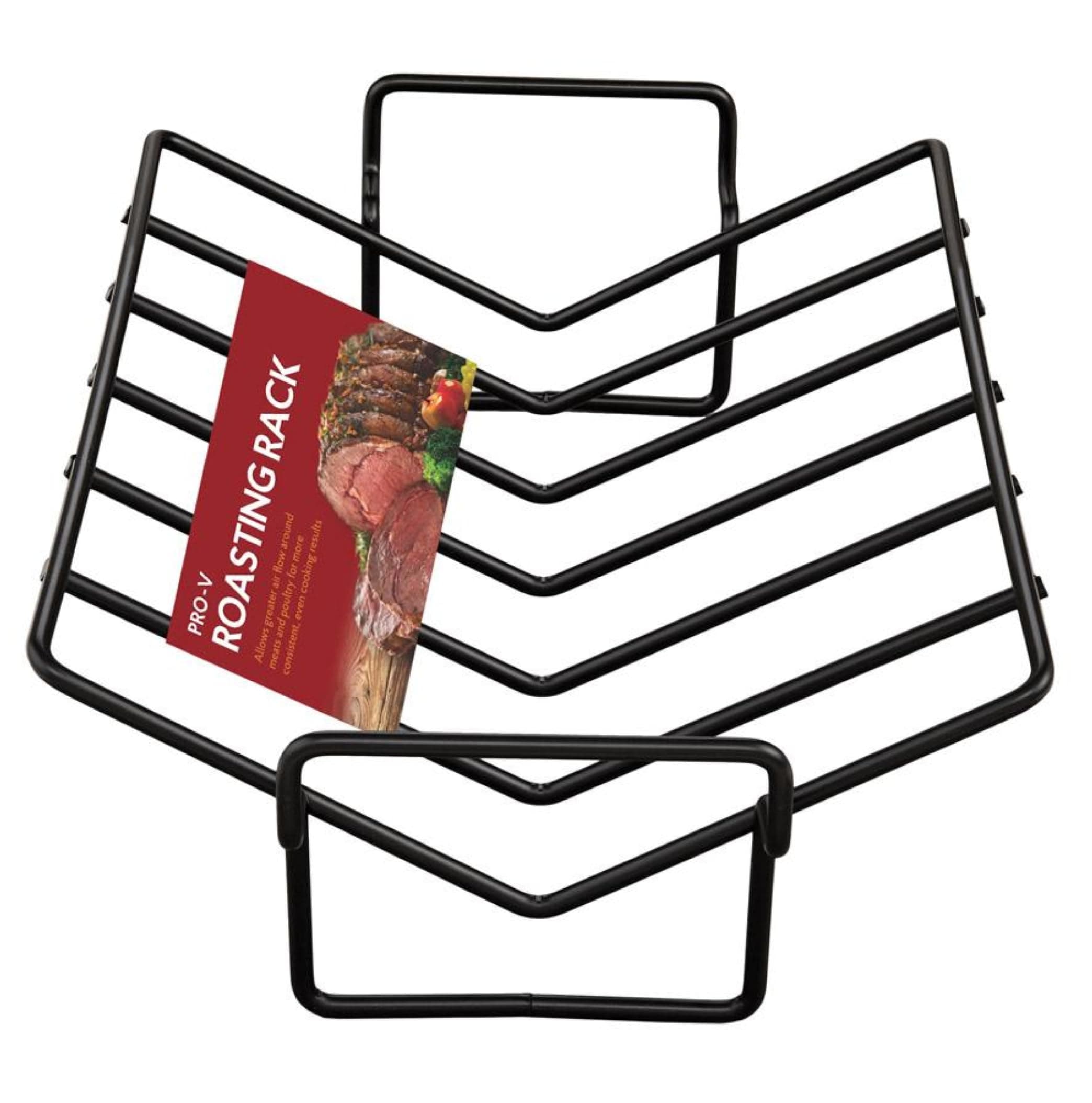 Roasting Pro V-Shaped Baking Rack, Nonstick-Coated Steel, For Even Cooking And Juicy Results, 15.75 x 10.25 x 4-Inches