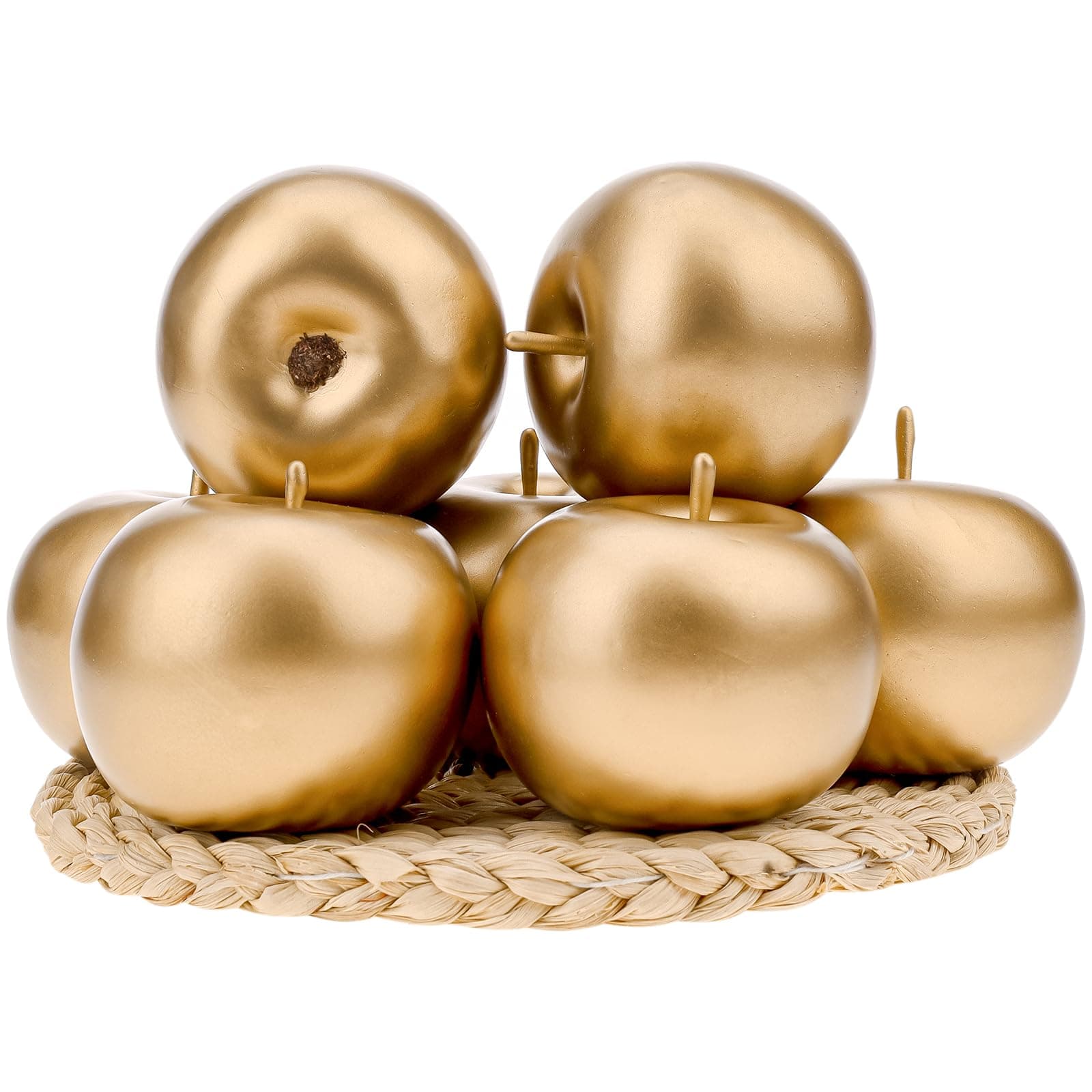 Gresorth 6 PCS Artificial Gold Apple Fake Apples Fruit Home Party Christmas Decoration