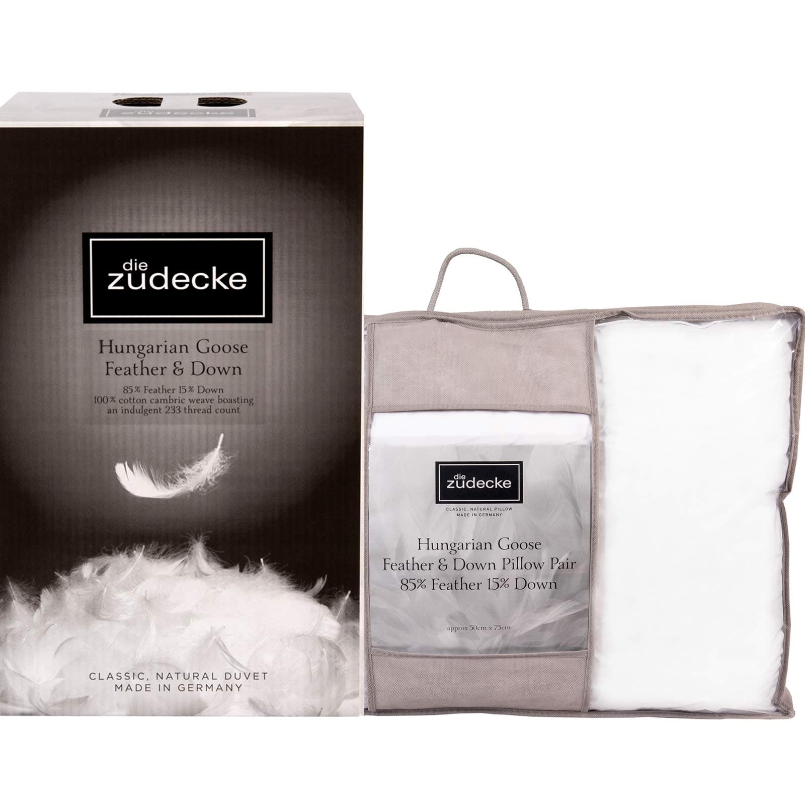 Surrey Down Luxury Hungarian Goose Feather And Down Set - 10.5 Tog KING SIZE Duvet/Quilt With Pillow Pair