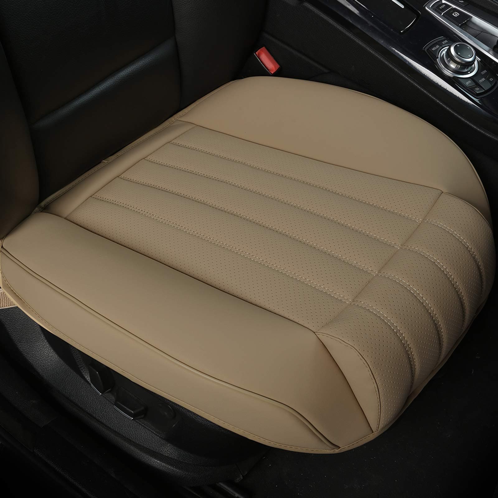 PU Leather Auto Bottom Seat Protector Cover with Comfort Leg Support Pillow
