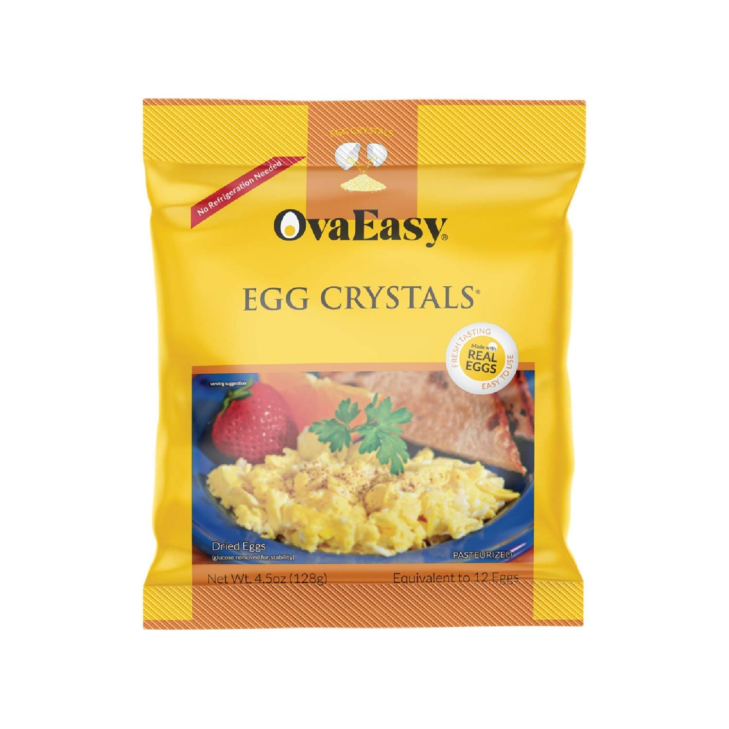 OvaEasy Dehydrated Egg Crystals – 5.1oz. Bag – Powdered Eggs Made From All-Natural Ingredients – Easy-To-Prepare Egg Powder – Dehydrated Food Perfect for Camping & Backpacking