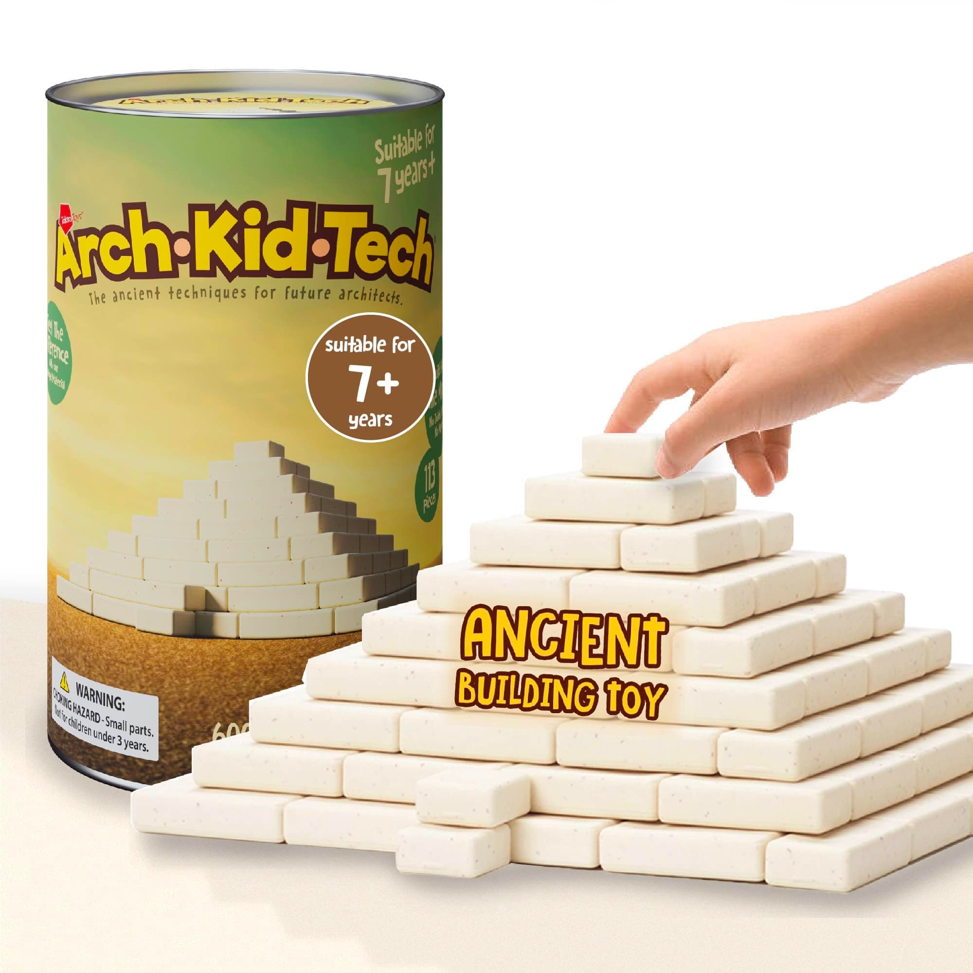 Taksa Toys Ancient Pyramid Egypt Stem Toys Educational Stackable Building Blocks Bricks for Kids Ages 7 8 9 10+ Years Old, Creative Architectural Learning Games, Montessori Toys for Children, 122 Pcs