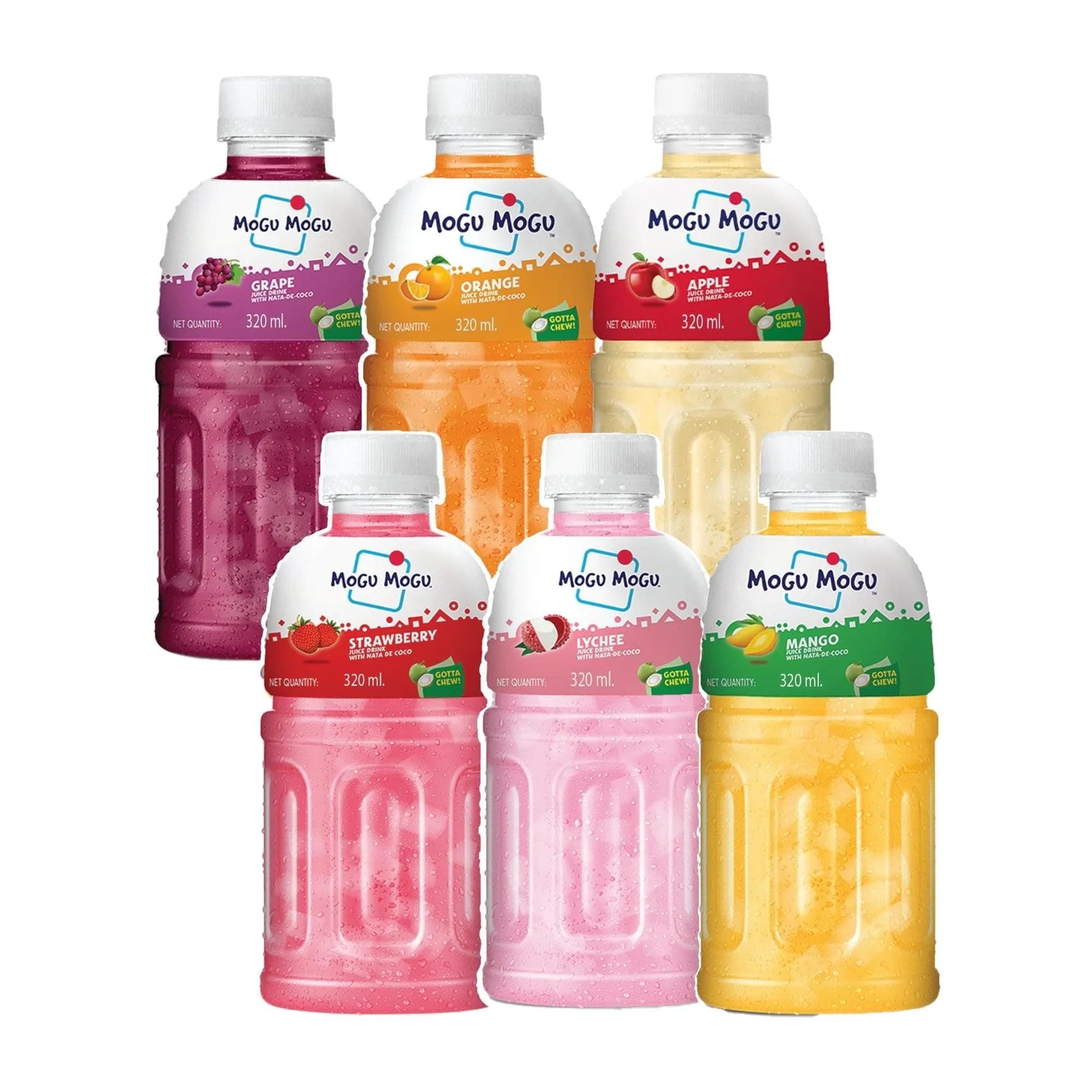 Multi Flavour Juice with Nata de Coco (Pack of 6) | Assorted Flavours – Lychee, Strawberry, Apple, Grape, Mango and Orange | Imported from Thailand