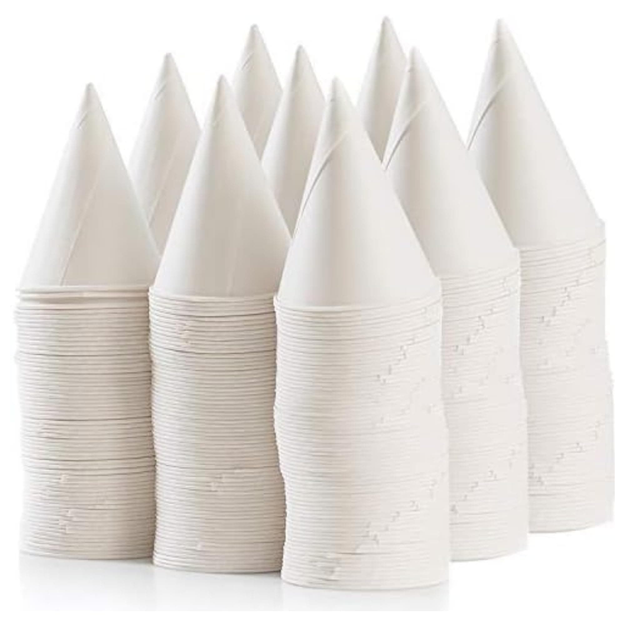 100 Pack White Snowcone Paper Cups 4.5Oz Snow Cone Cups - Pack of 100 Rolled Rim Paper Cone Cups, White Disposable Cups for Ice cream, Office Water Coolers, Sports Teams, Shaved Ice, Slushies.