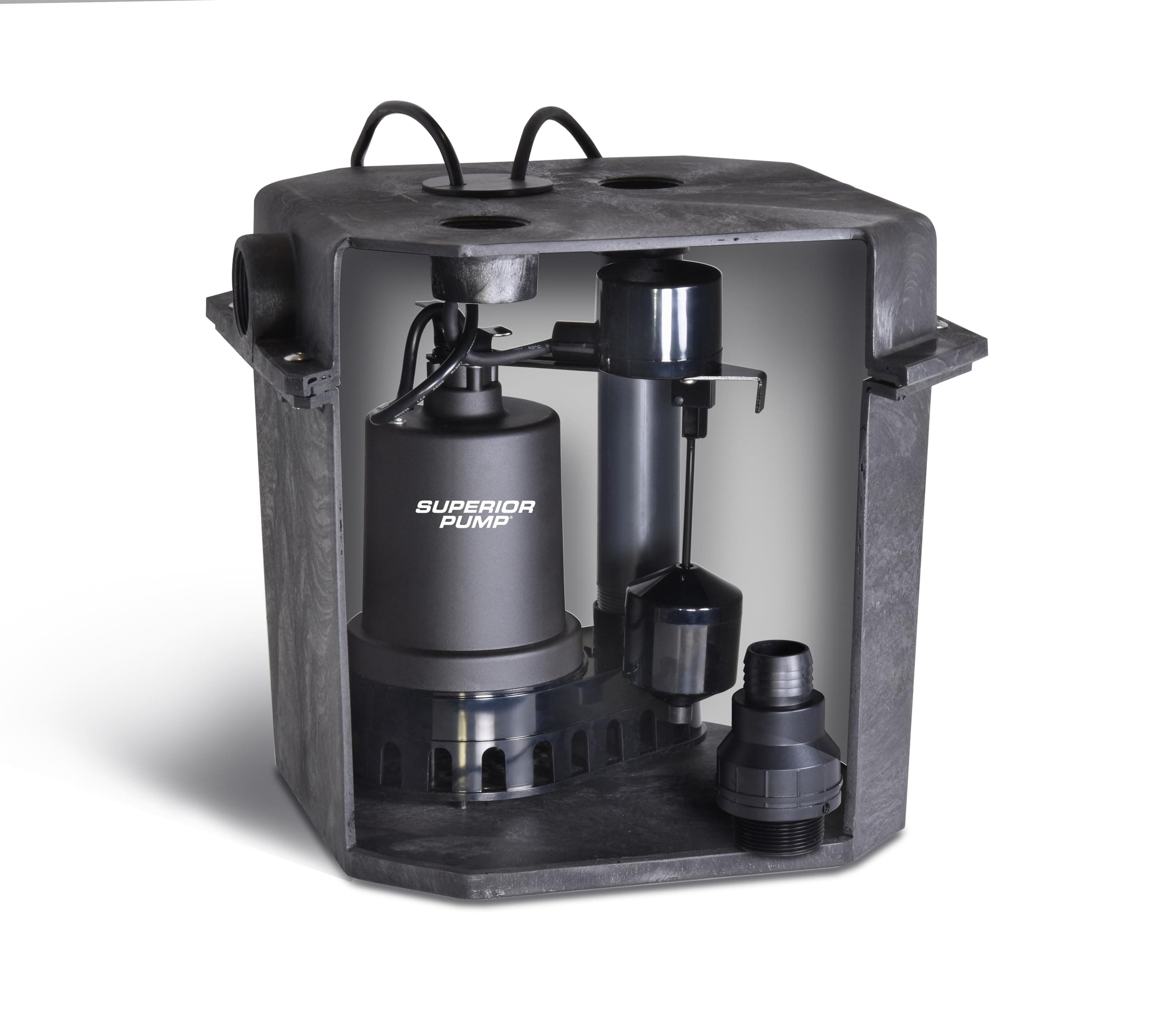 Superior Pump 92072-U 1/3 HP Remote Sink Drain Pump System, Black