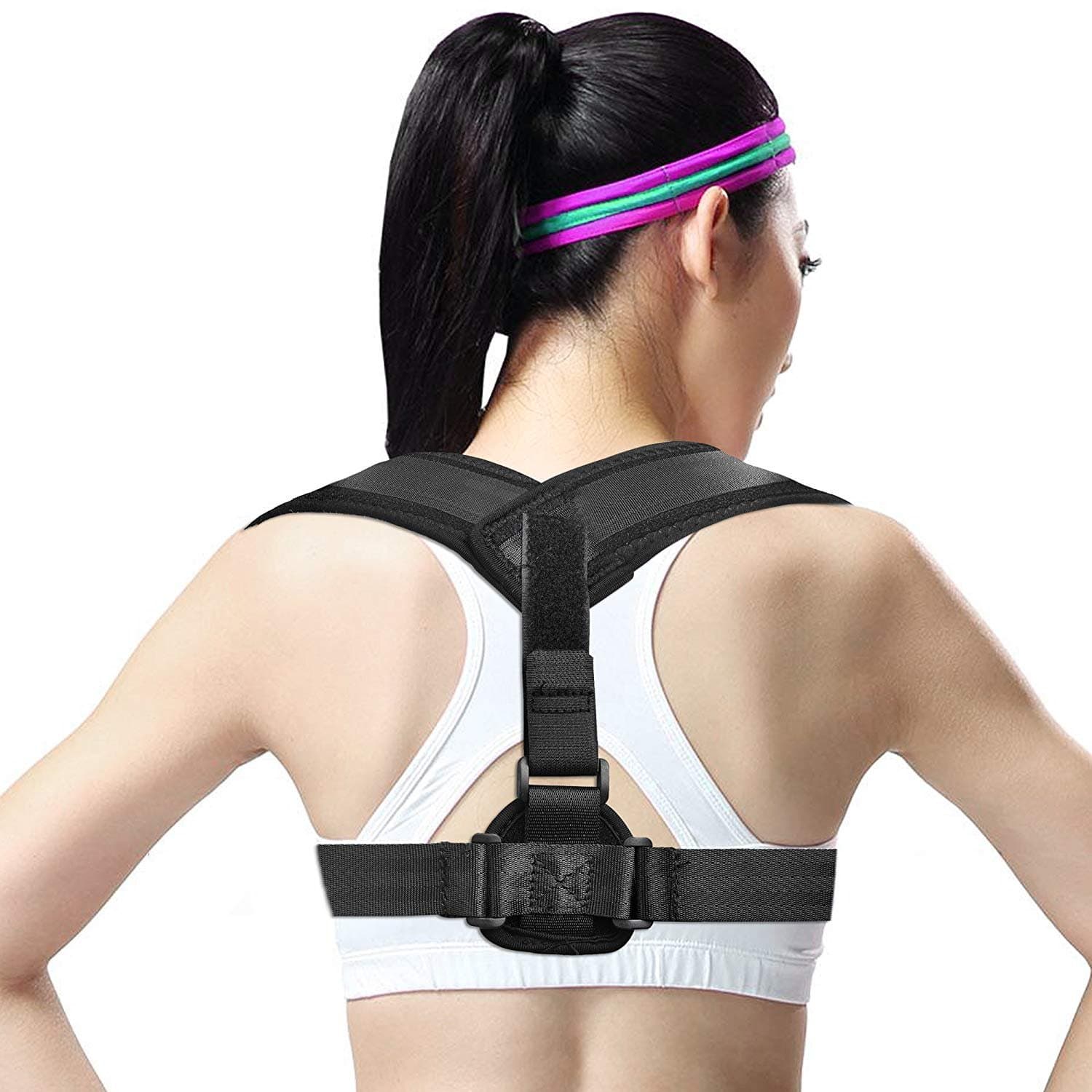 Posture Corrector, Back Support Brace, Posture Correction for Upper Back, Shoulder & Clavicle Area, Adjustable Front Back Belt Breathable Straps, Shoulder Brace Help to Improve Posture for Men & Women …