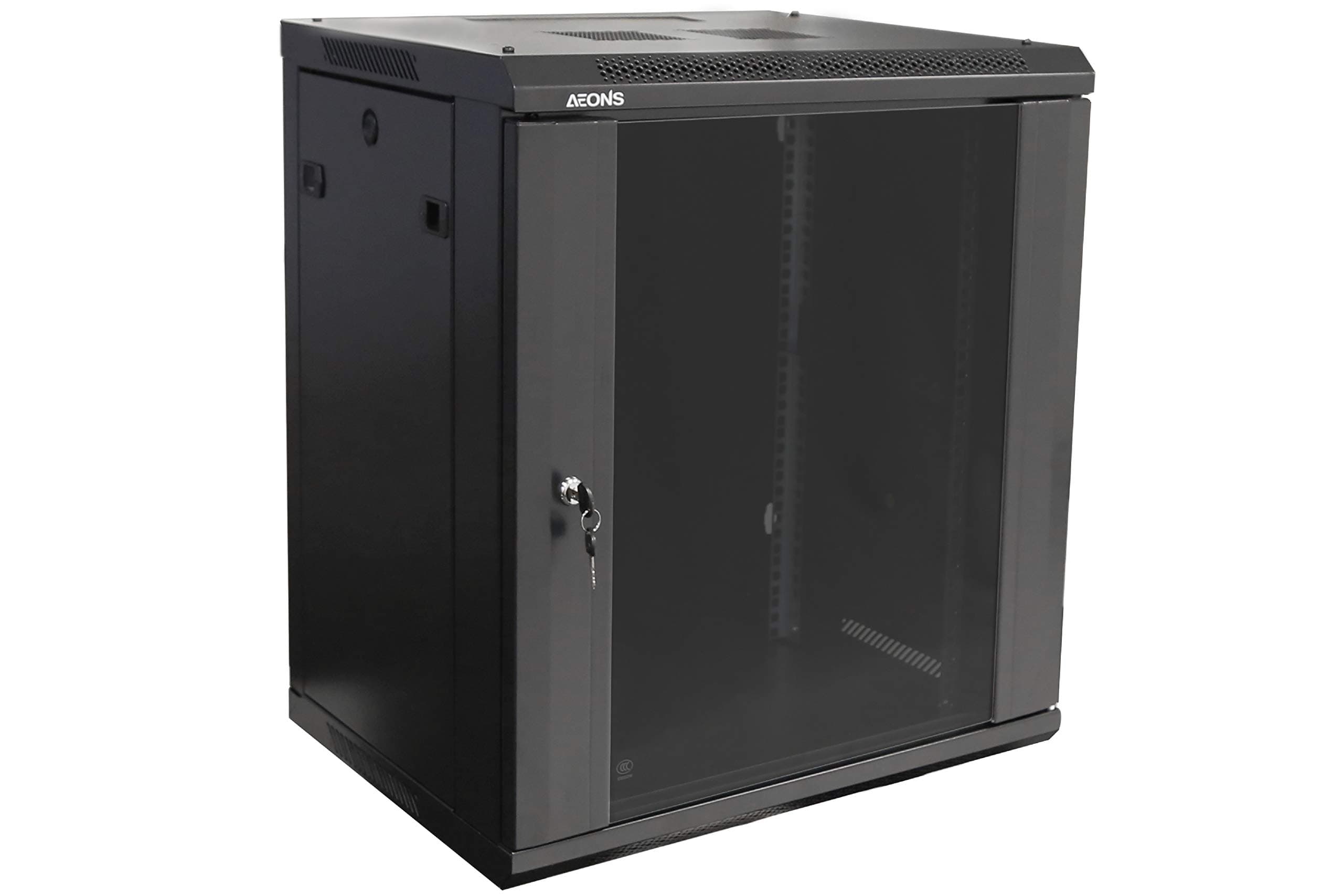 12U Professional Wall Mount Network Server Cabinet Enclosure 19-Inch Server Network Rack 16-Inches Deep Black (Fully Assembled)