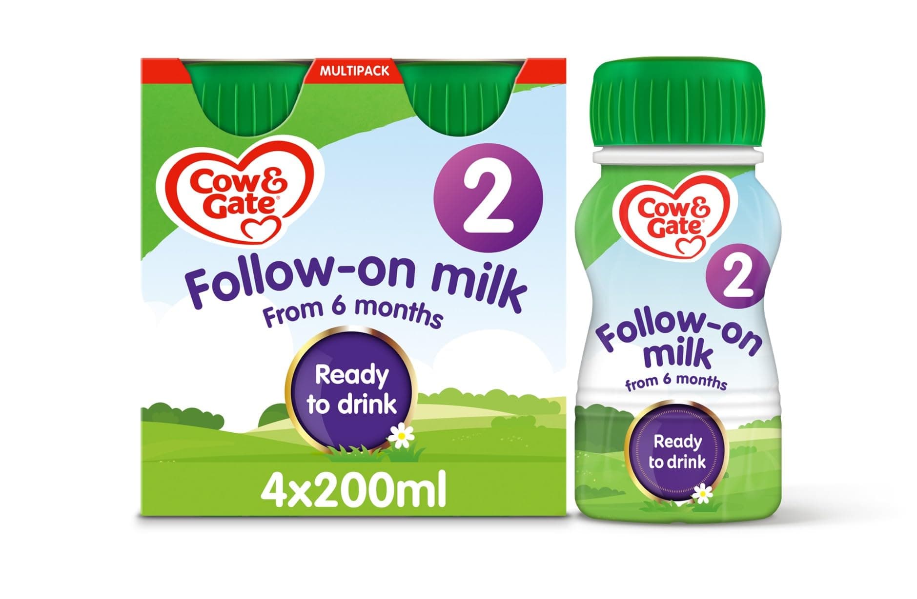 2 Baby Milk Formula Multipack, 4 x 200ml