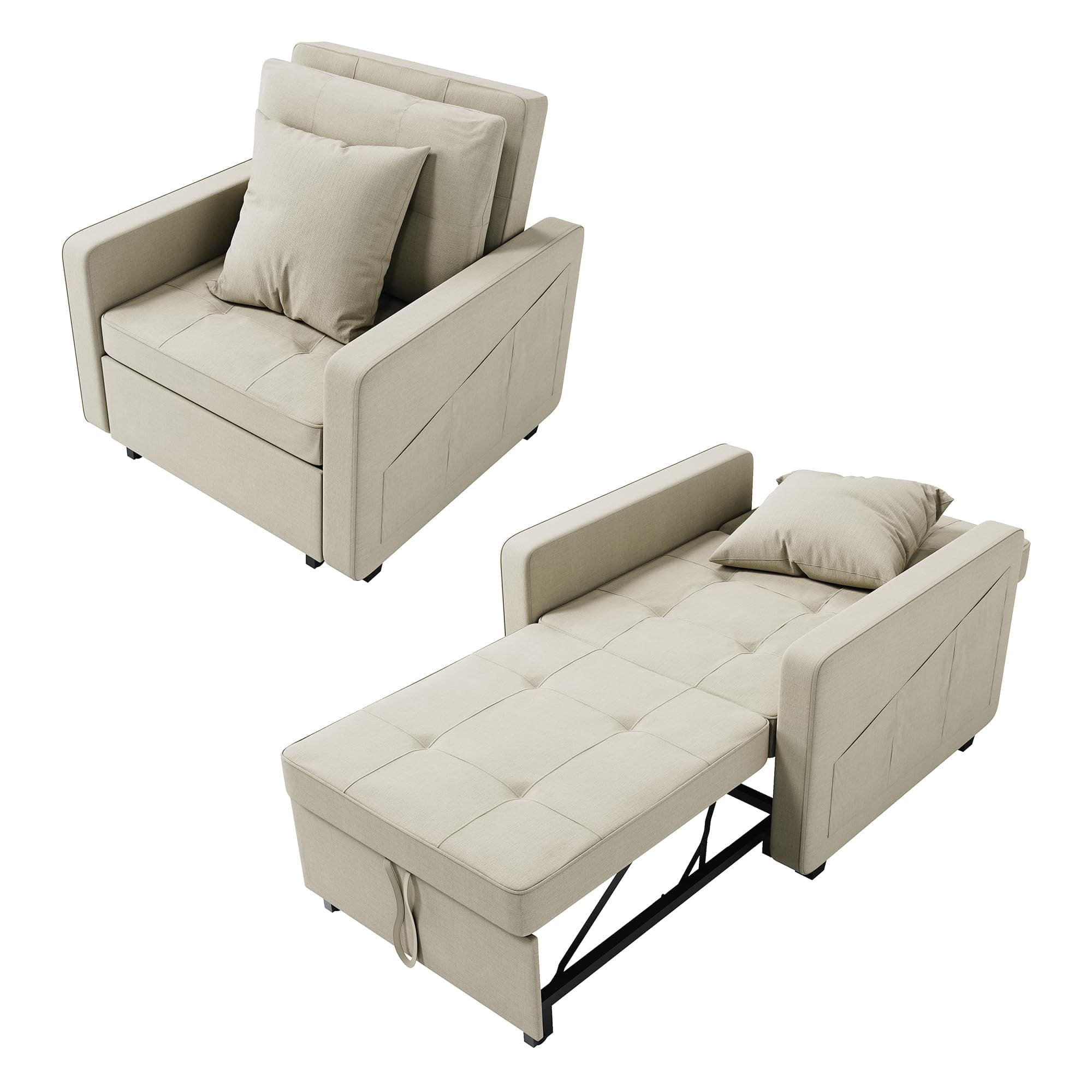 Cream White Linen Sofa