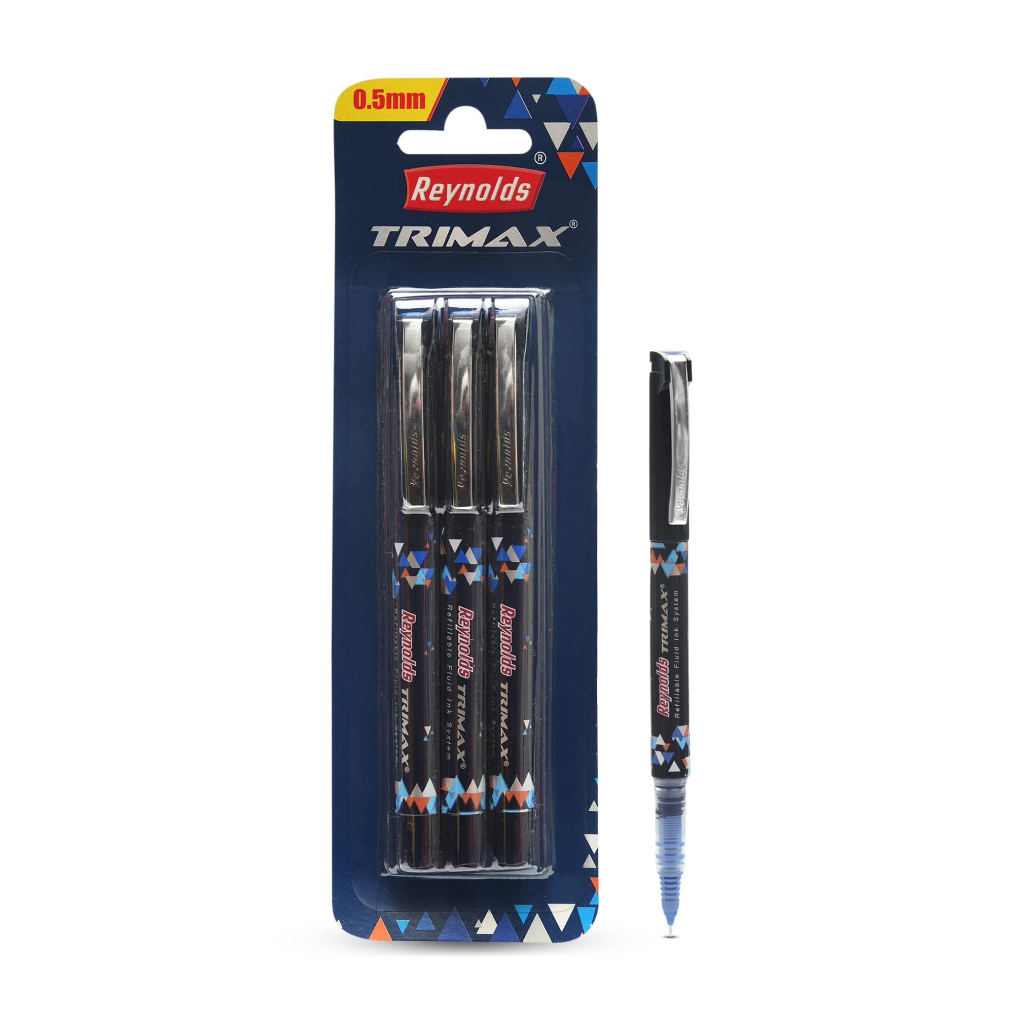 roller Pen I Lightweight roller Pen With Comfortable Grip for Extra Smooth Writing I School and Office Stationery | TRIMAX 3 CT BLISTER - BLUE, (2156817)
