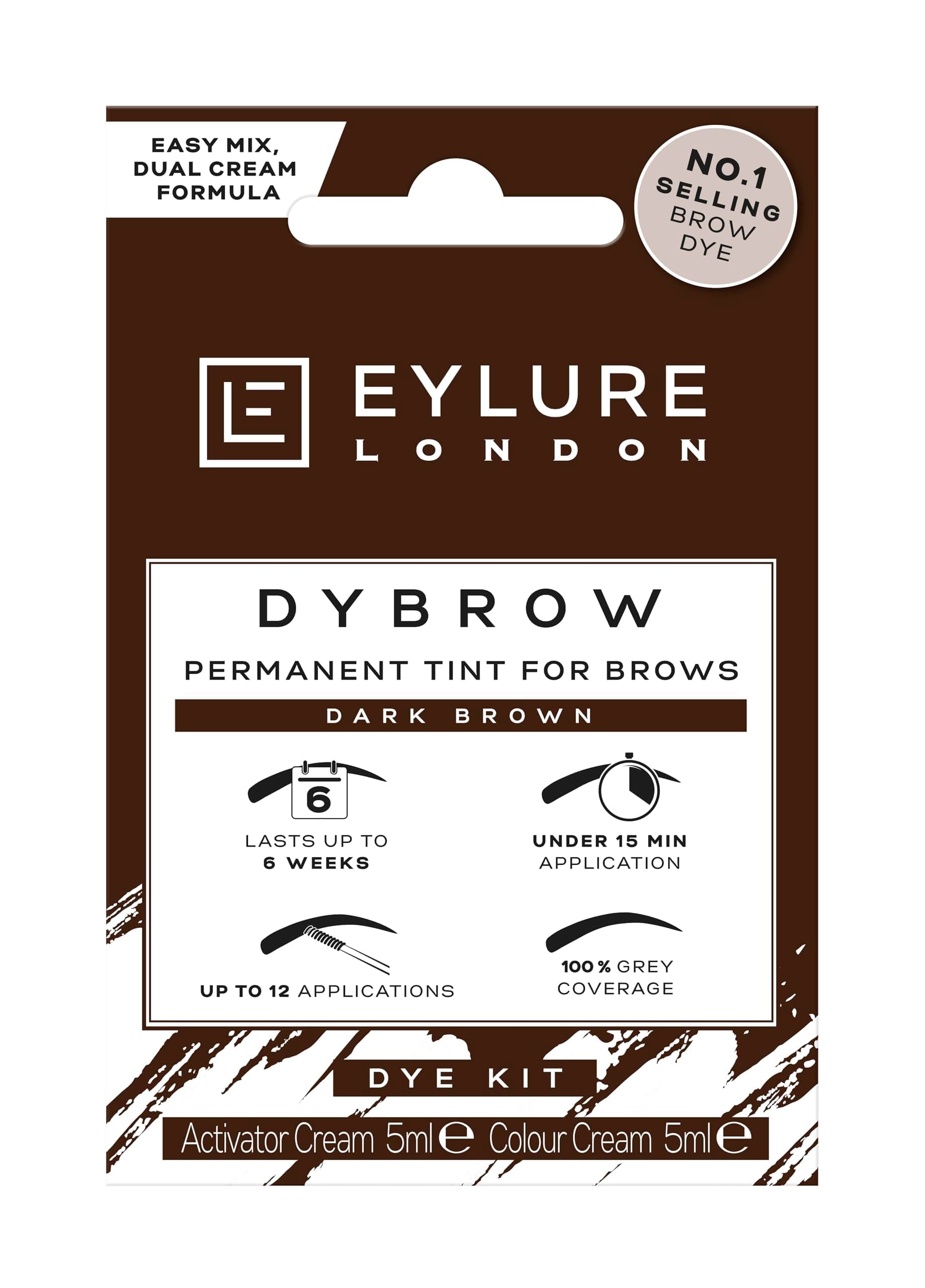 Eylure DYBROW Eyebrow Dye Kit, Dark Brown