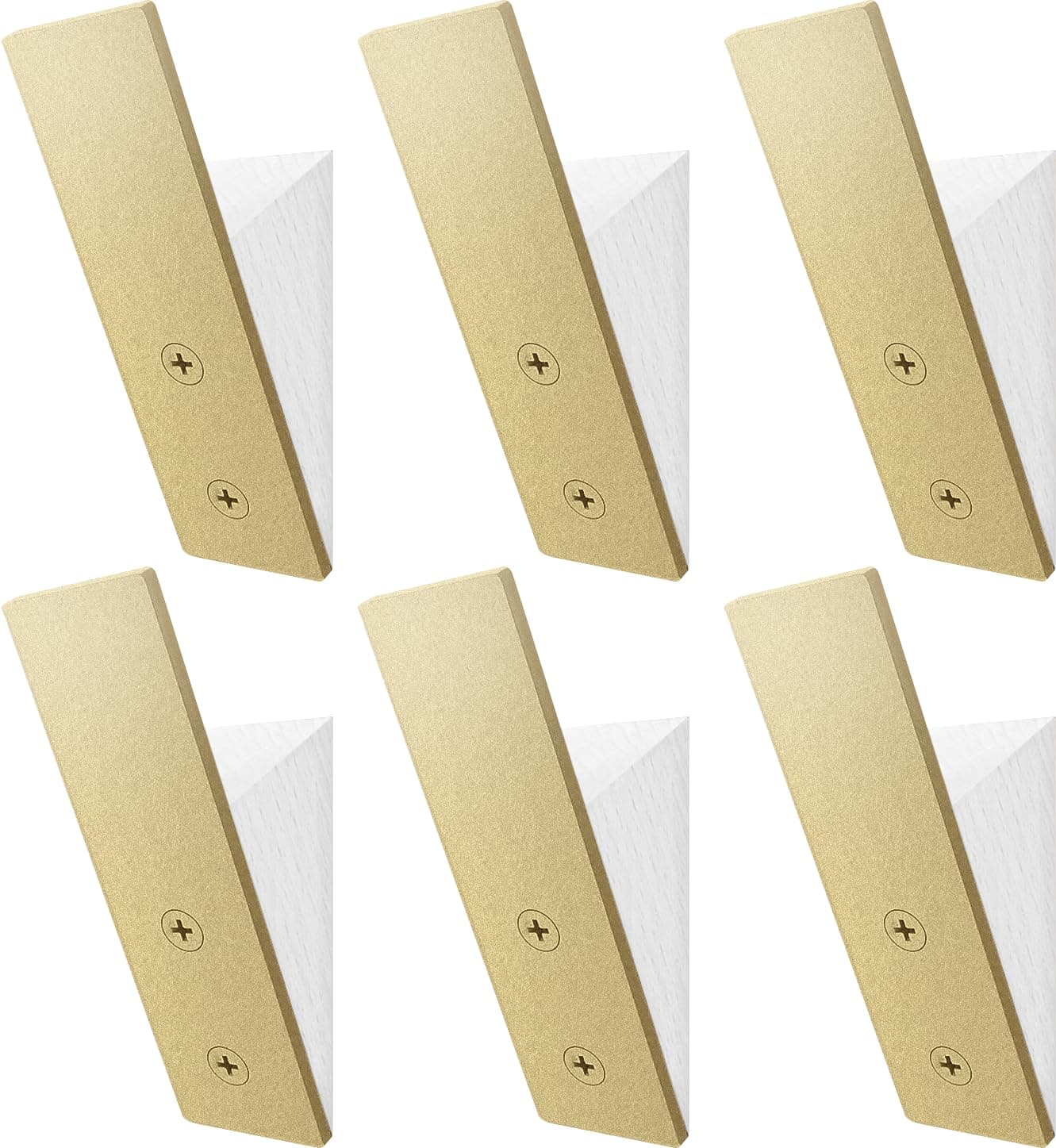 Gold Wall Coat Hat Hanger - Brass Bath Robe Towel Hook - Set of 6 Hooks - Bathroom Decorative Accessories Rack