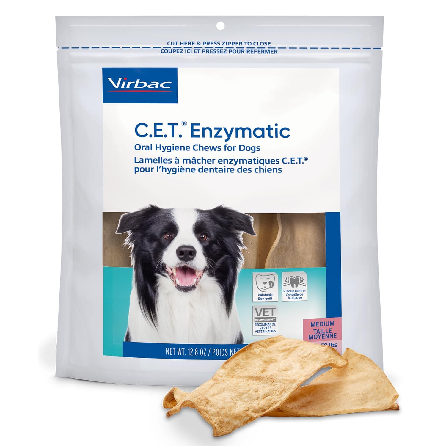 Virbac C.E.T. Enzymatic Oral Hygiene Chews for Dogs Medium 90605