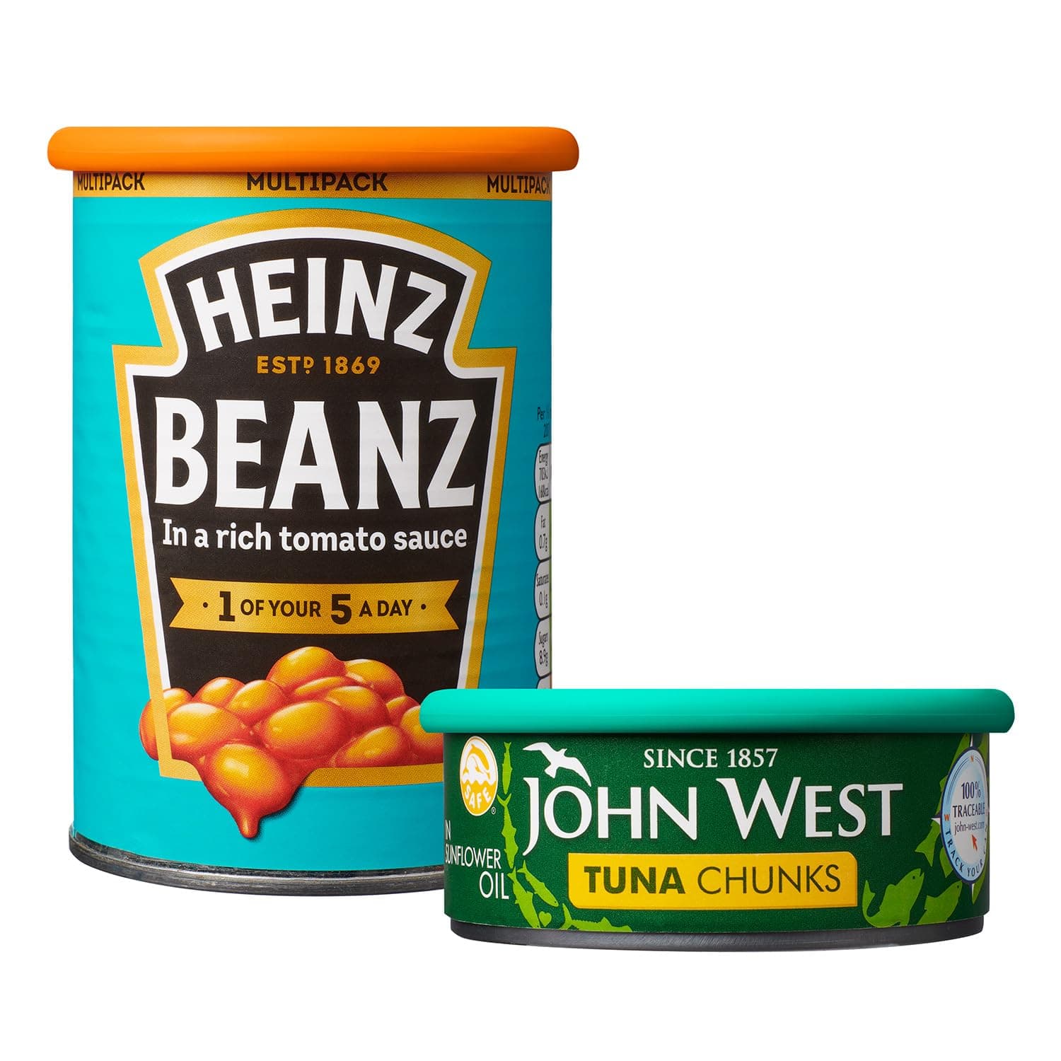 MOOPOPS Reusable Silicone Tin Can Tops - 2 Pack | Dishwasher & Fridge Safe | ...