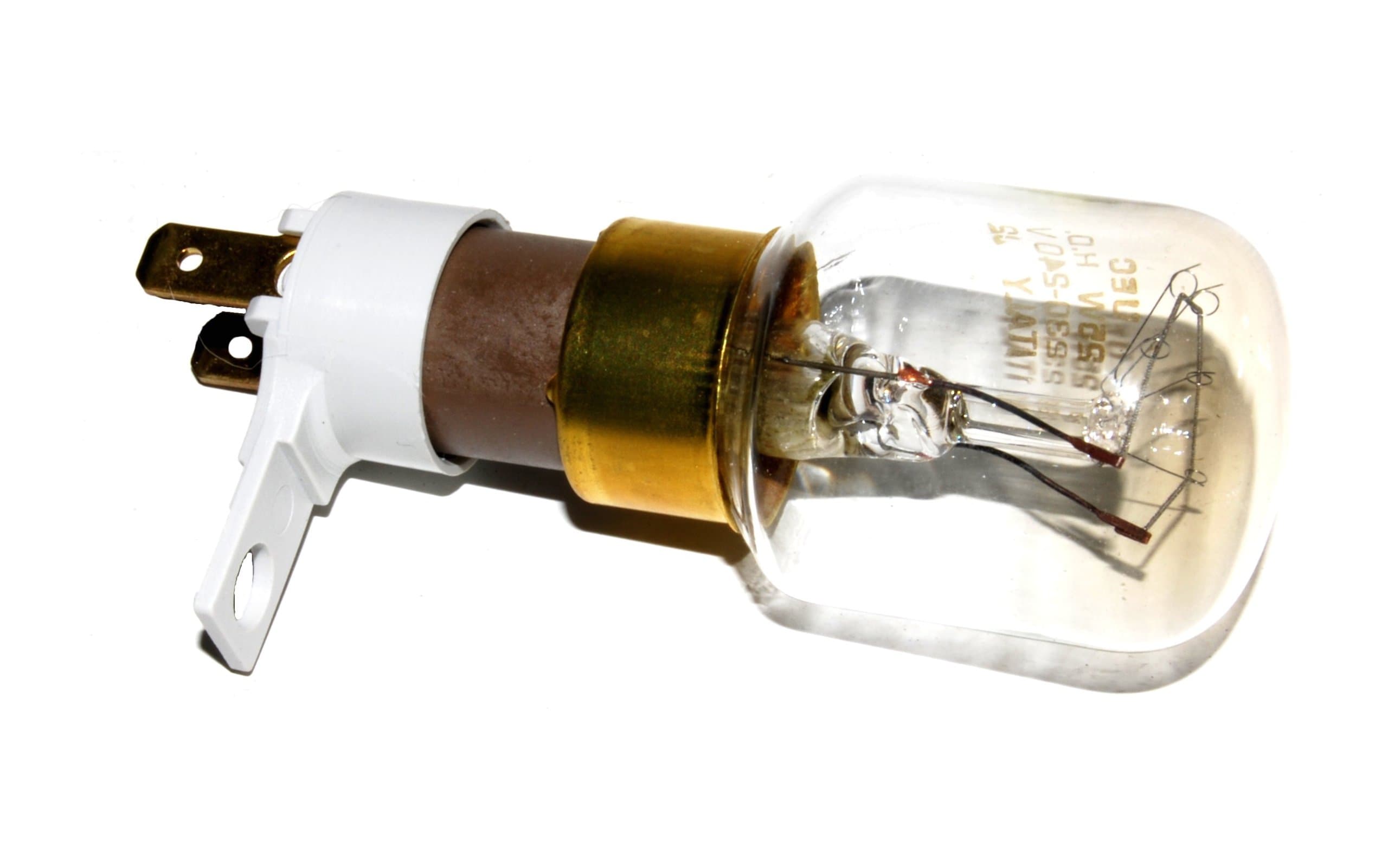 Microwave Oven Bulb And Bracket 25W Type C Base T25 240V Sharp, Panasonic, Whirlpool, Universal..Reinforced construction and vibration proof rating. Suitable for most microwave ovens. Long duration: average liftetime 2000 hours. 2 built-in safety fuses.