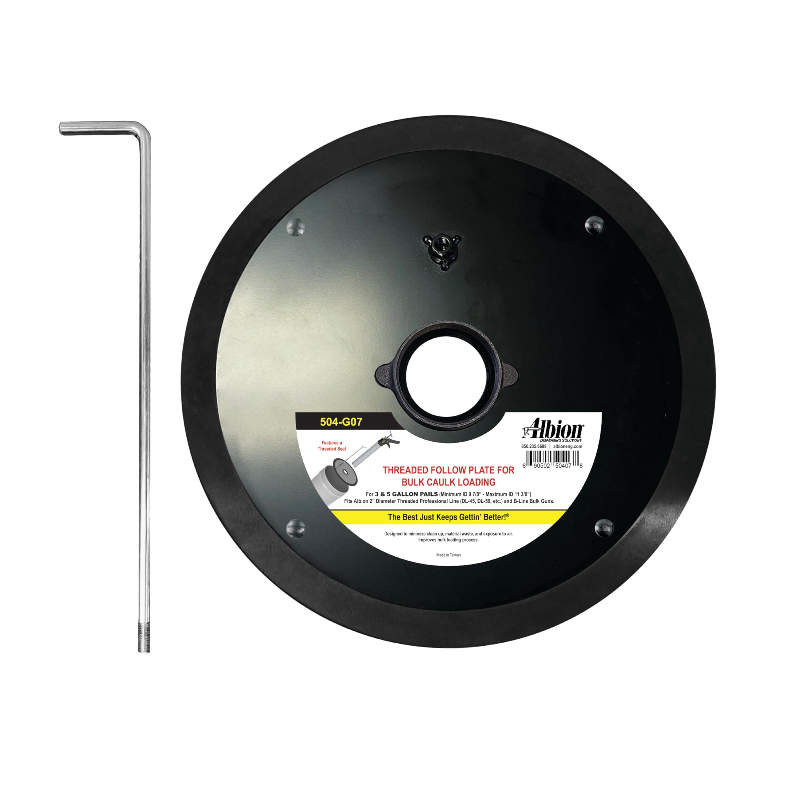 Engineering 504-G07 Threaded Follow Plate for 5 Gallon Pail