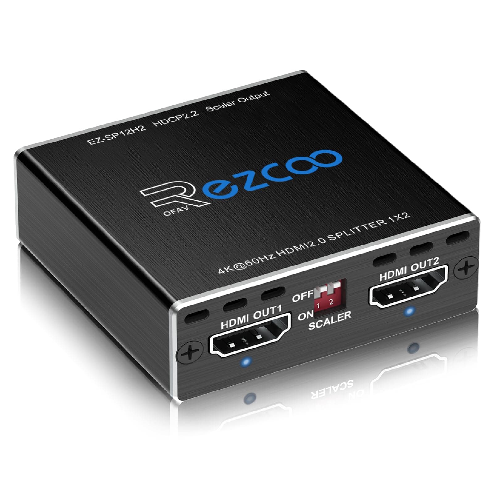 HDMI splitter, 1x2 HDMI splitter, support 4K * 2K @ 30Hz resolution, support 3D, plug and play