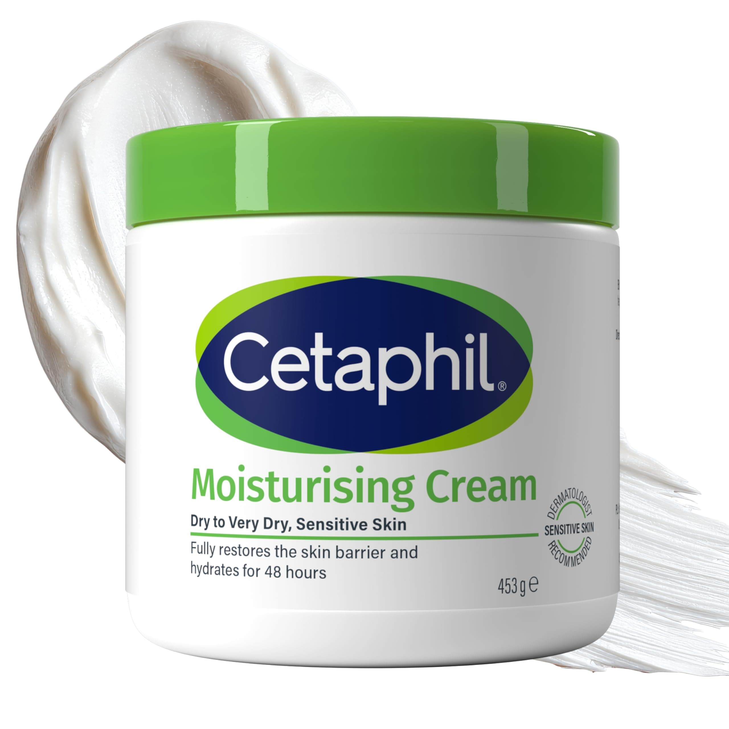 Cetaphil Body Moisturiser, 453g, Moisturising Cream For Dry to Very Dry, Sensitive Skin, With Niacinamide & Vitamin E, Packaging May Vary