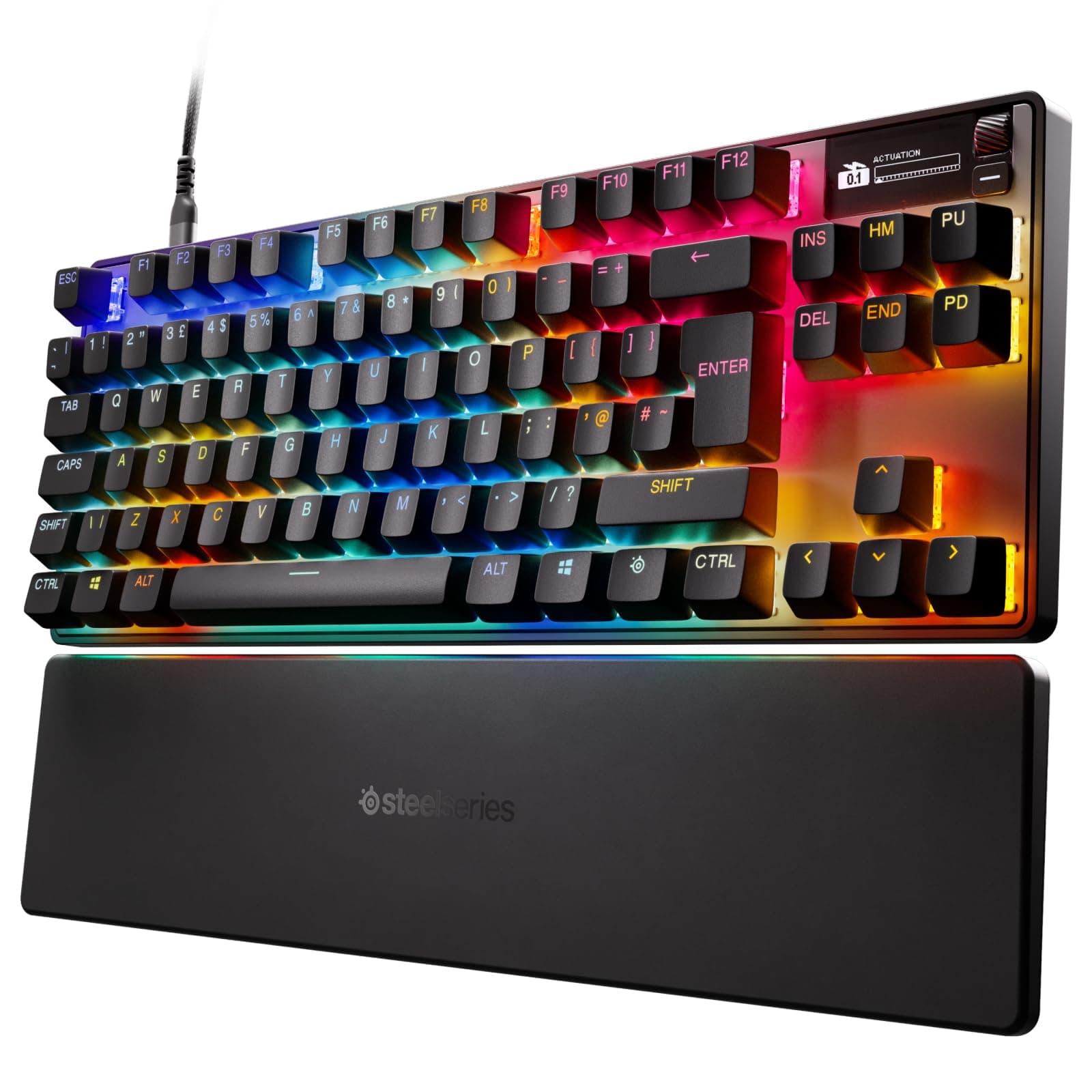 Apex Pro TKL Gen 3 - Gaming Keyboard - Hall Effect Switches; OmniPoint 3.0 - Adjustable Actuation - Game-Ready Presets - Rapid Trigger, Protection Mode, Rapid Tap/SOCD - English QWERTY