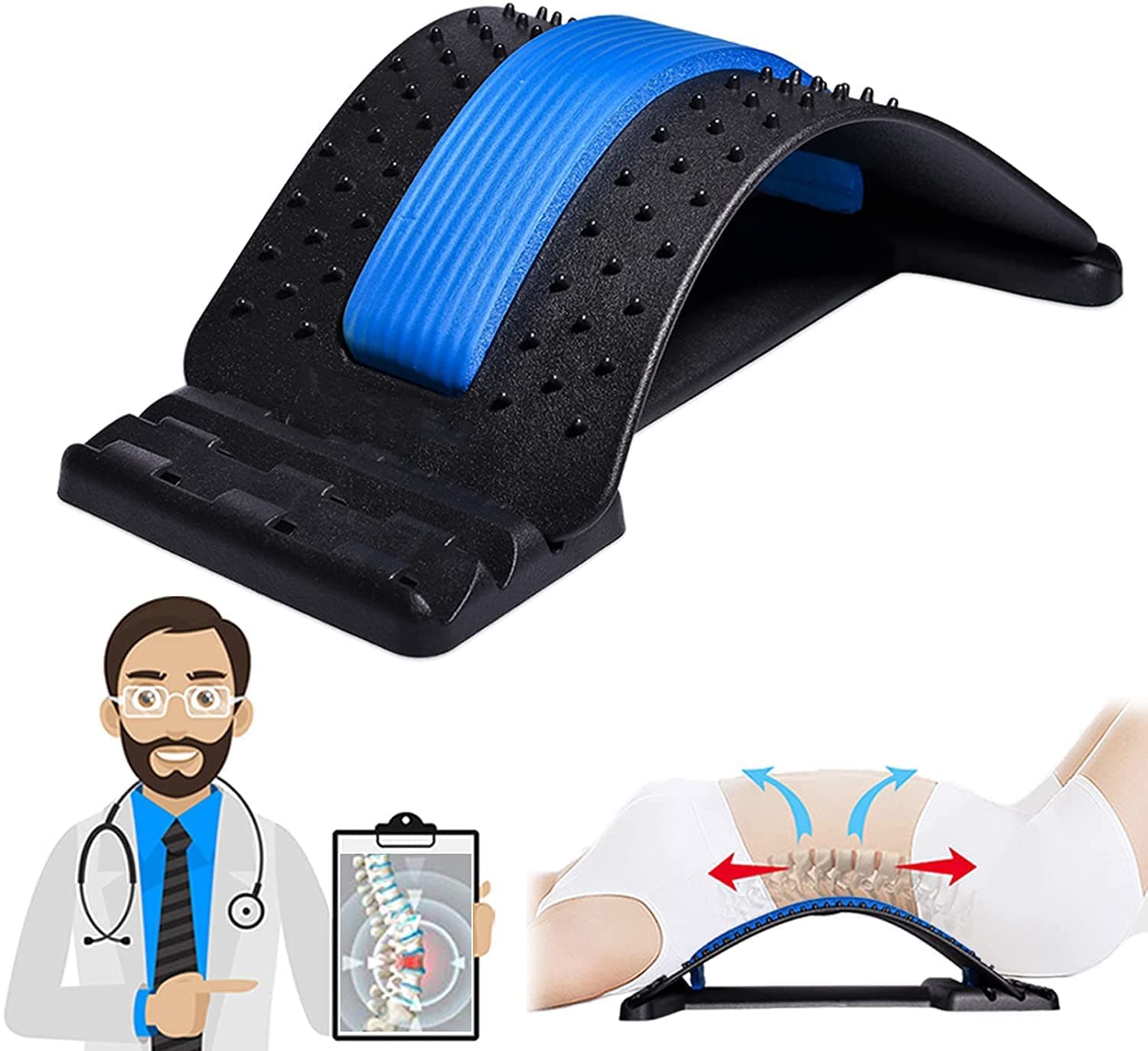 Magic Back Braces Stretching Device for Bed| Chair & Car,Non toxic| Multi-Level Lumbar Support Stretcher for Lower and Upper Muscle Pain Relief