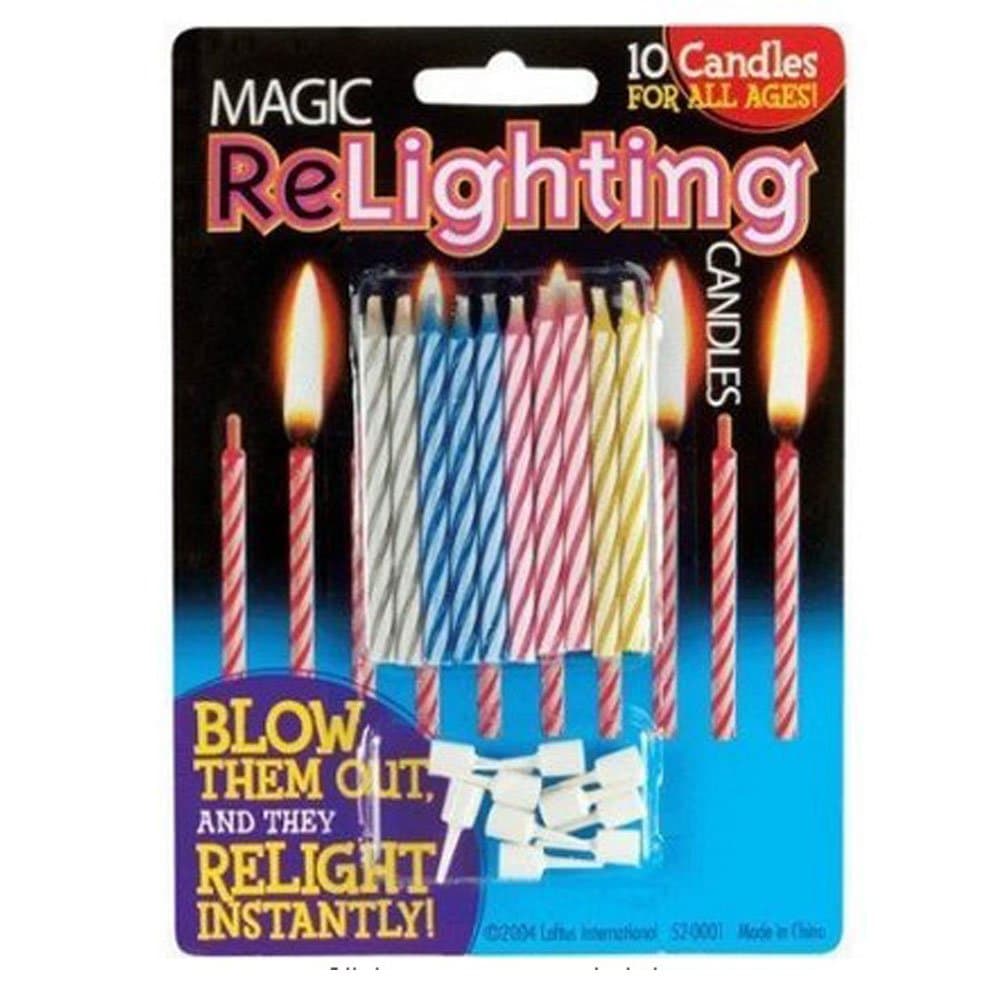 RIN Magic Relighting Birthday Candles (30 Candles Per Package)