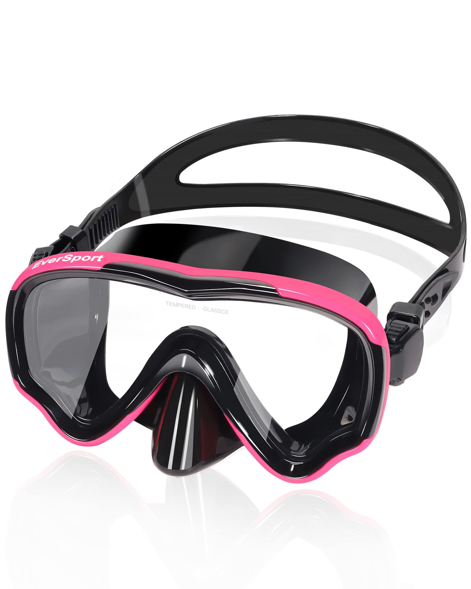 EverSport Swim Goggles Adult with Nose Cover for Women Men Leak Proof Anti-Fog Clear Wide View Diving Mask Open Water Pool Swimming Goggles Silicone Shower Goggles Youth Snorkel Junior Nose Goggles