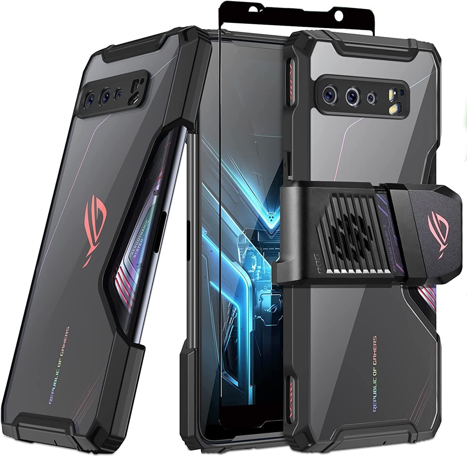 Fanbiya Thermoplastic Polyurethane Protective Case For ROG Phone 3 ROG Phone 3 Strix Case Aero Cooler and Air Trigger Compatible Sweat and Scratch Resistant Back Full Body Protection