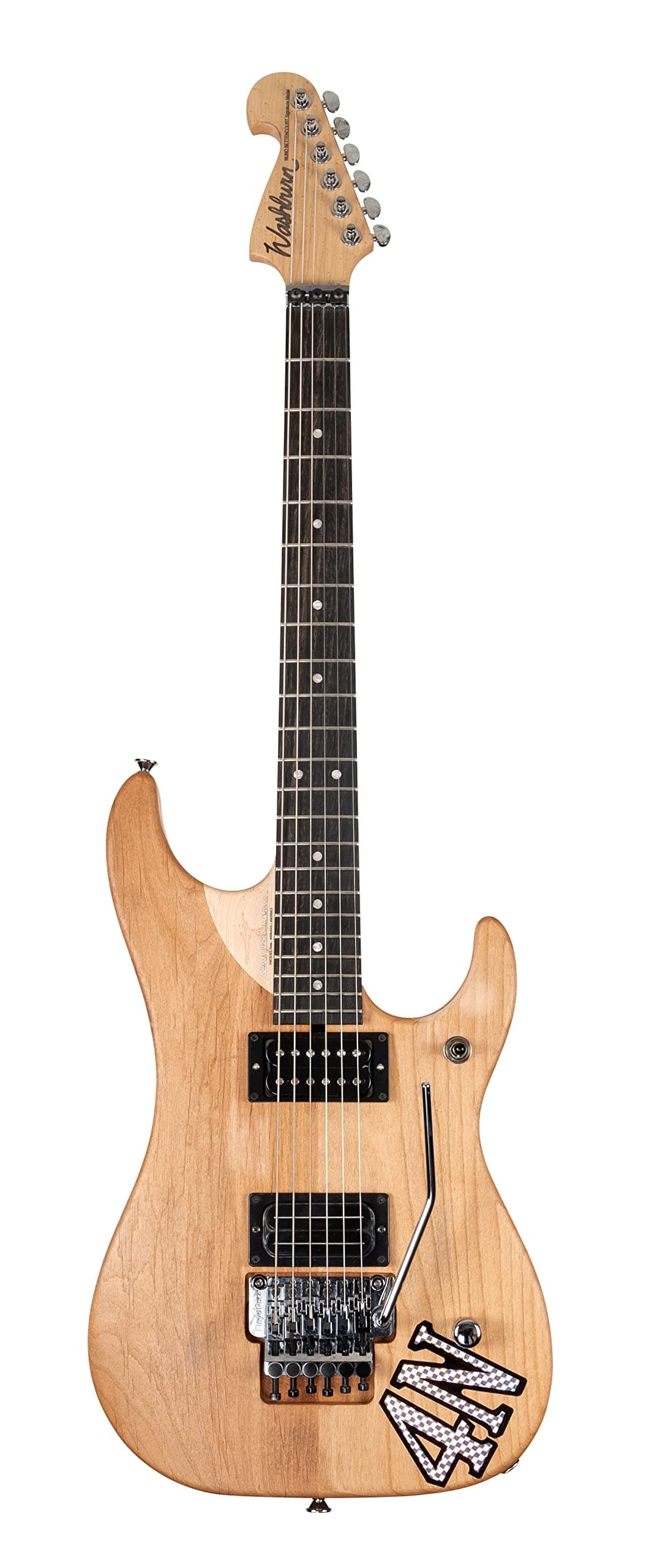 Washburn 6 String Solid-Body Electric Guitar, Natural Distressed (N4VINTAGE-D)
