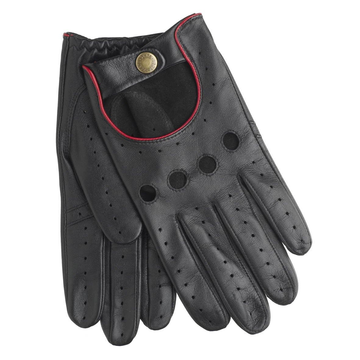 Mens Delta Leather Driving Gloves - Red