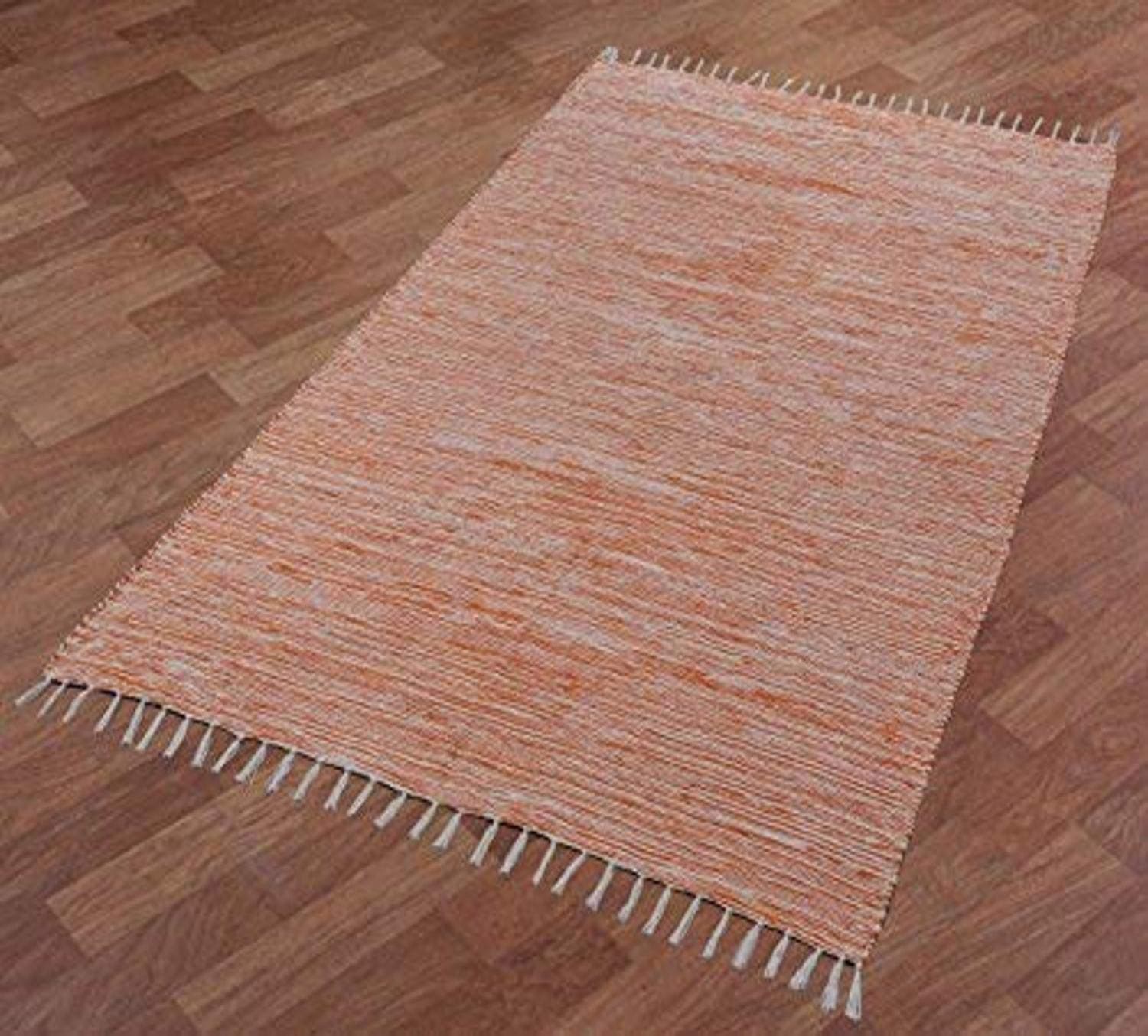 Complex Chenille Flat Weave Rug, 8-Feet by 10-Feet, Orange