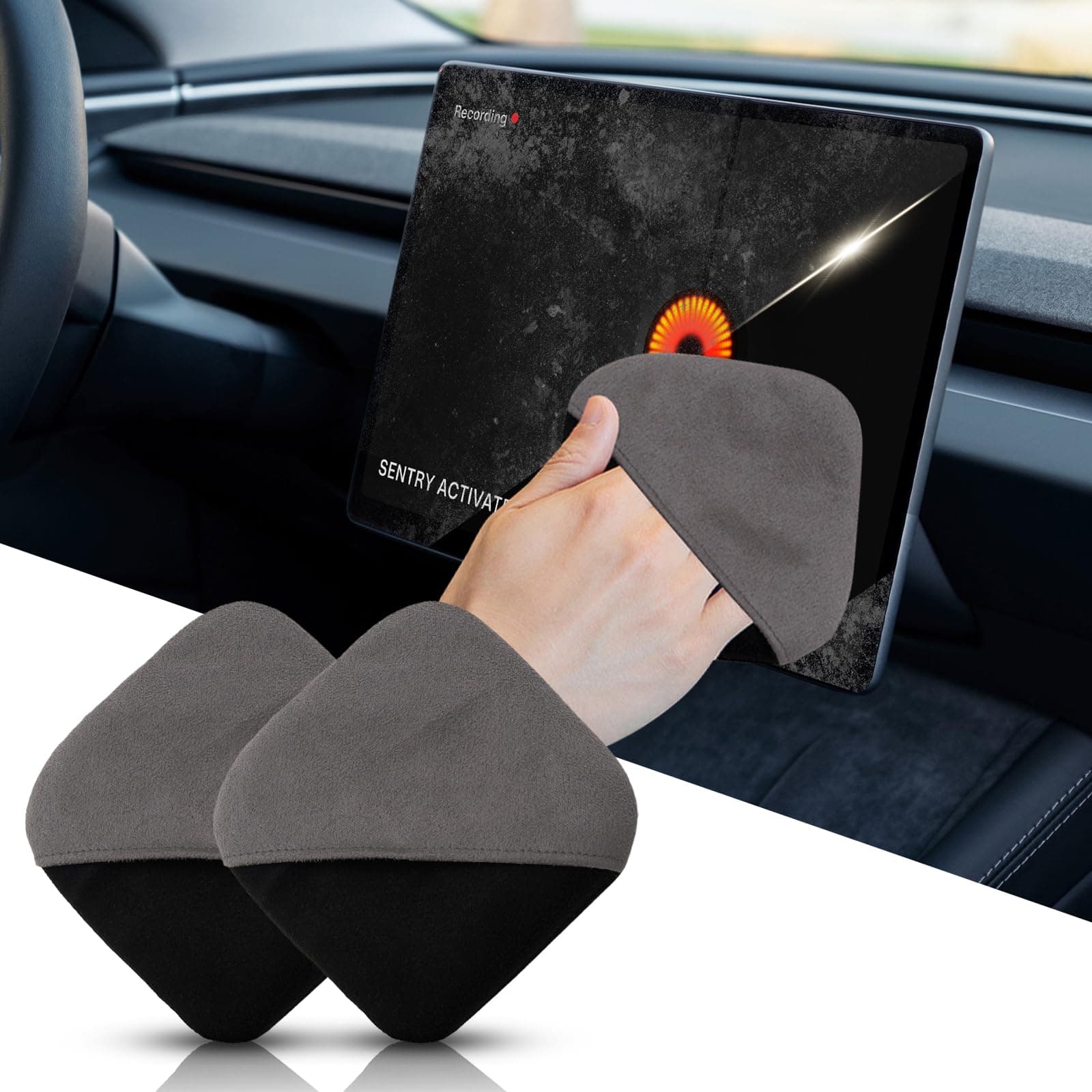 BubabyZZ 2PCS Car Screen Cleaner Square, Auto Touchscreen Cleaning Wipes, Mic...