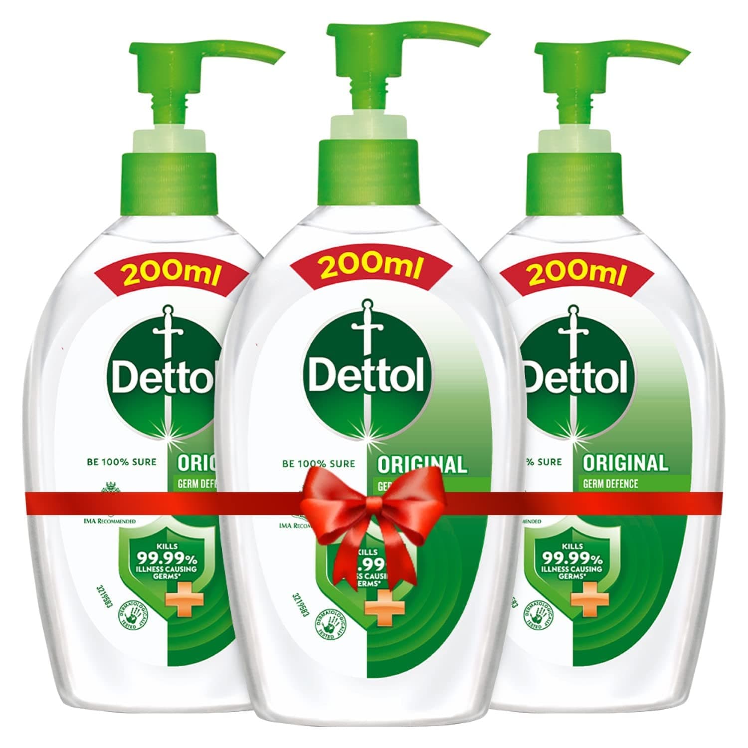 - Original Germ Protection Alcohol based Hand Sanitizer Pump, 200ml (Pack of 3)