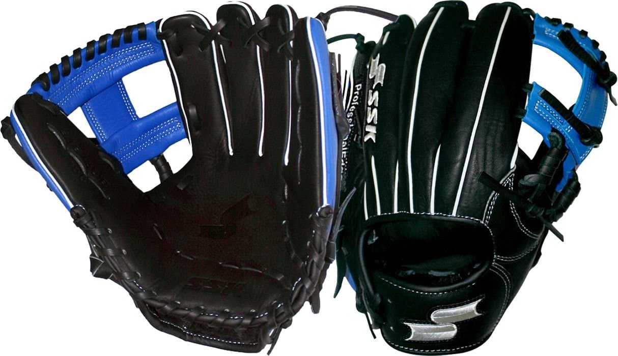 SSK Baseball Edge Pro I Web Gloves, Black/Blue, 11.5