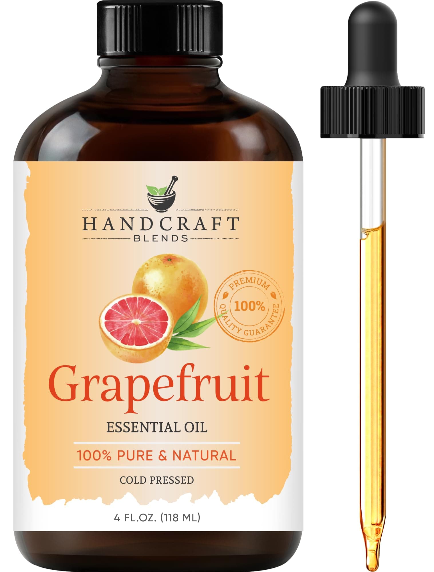Grapefruit Essential Oil - Huge 4 Fl Oz - 100% Pure and Natural - Premium Grade with Glass Dropper